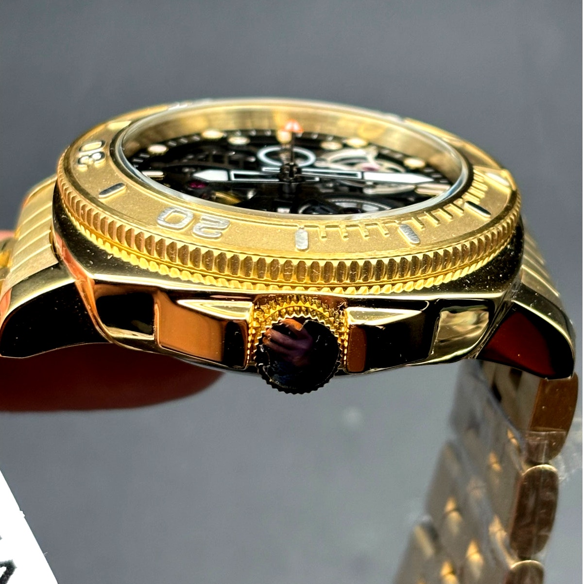 Invicta 69465 Sea Hunter Automatic Skeleton Dial Gold Tone Mens Watch 44mm NIBWT