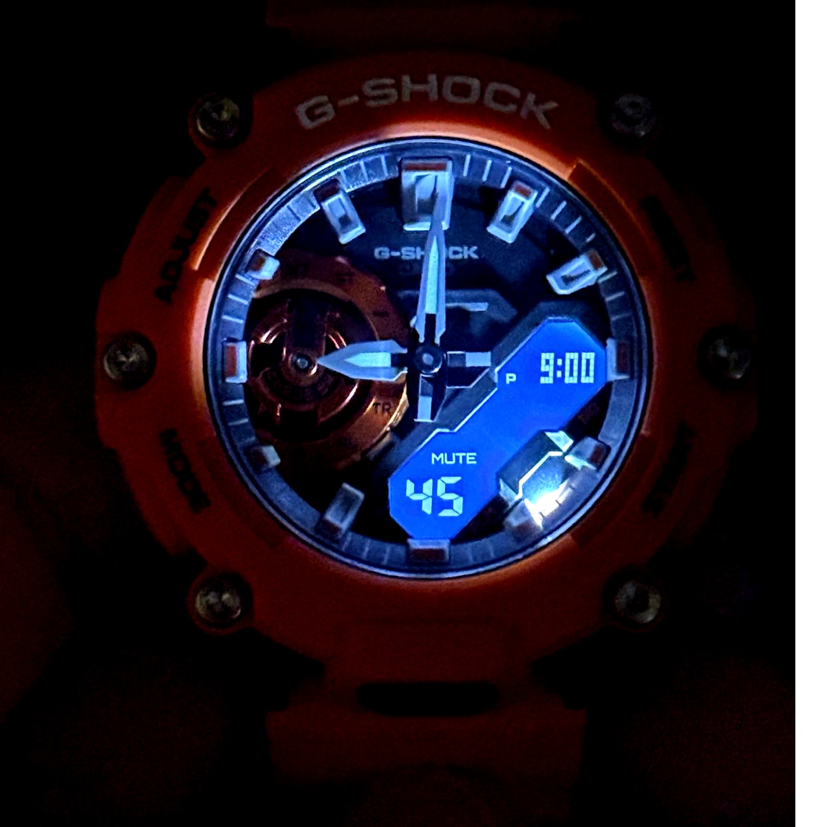Casio G-Shock GA-2200M-4A Carbon Core Guard Orange Analog Digital Watch