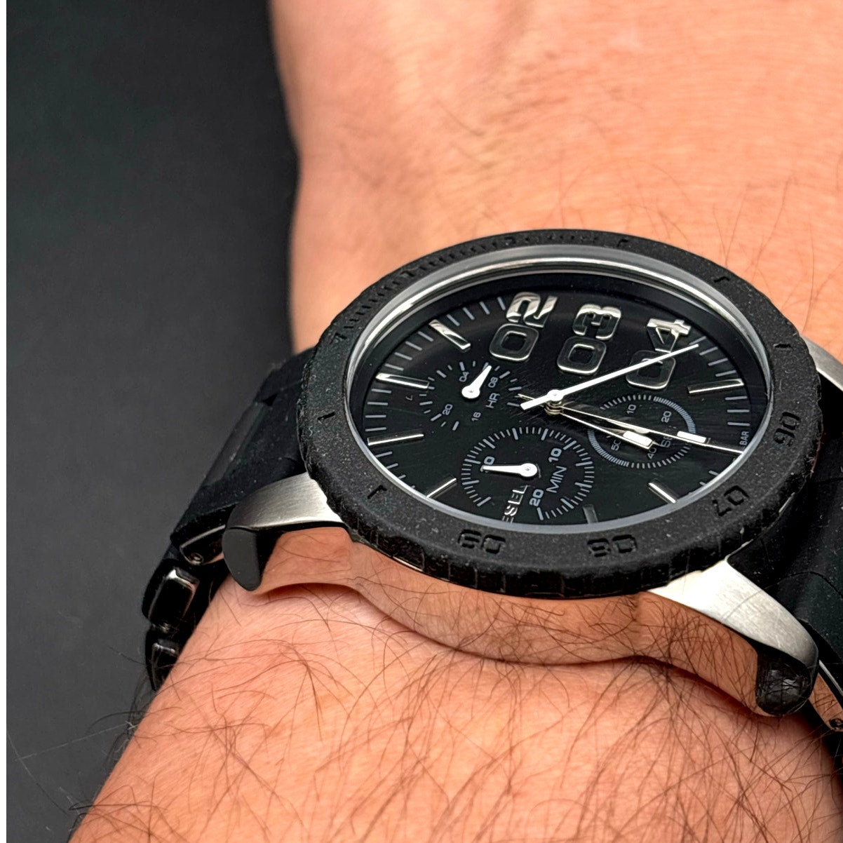 Diesel DZ5320 Franchise Chronograph Black Silicone Stainless Steel Women's Watch
