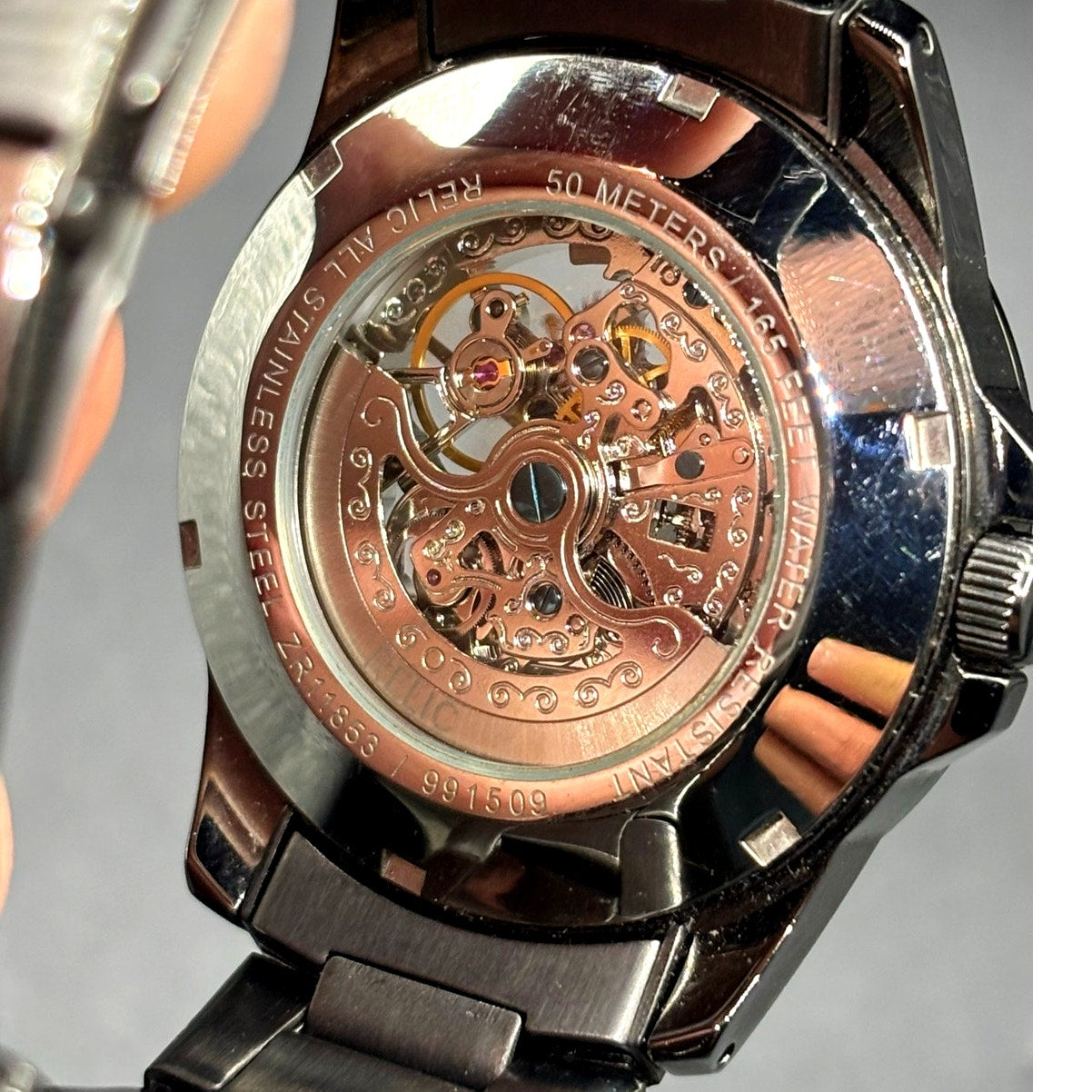 Relic by Fossil Brennan ZR11853 Automatic Skeleton Gunmetal Men’s Watch