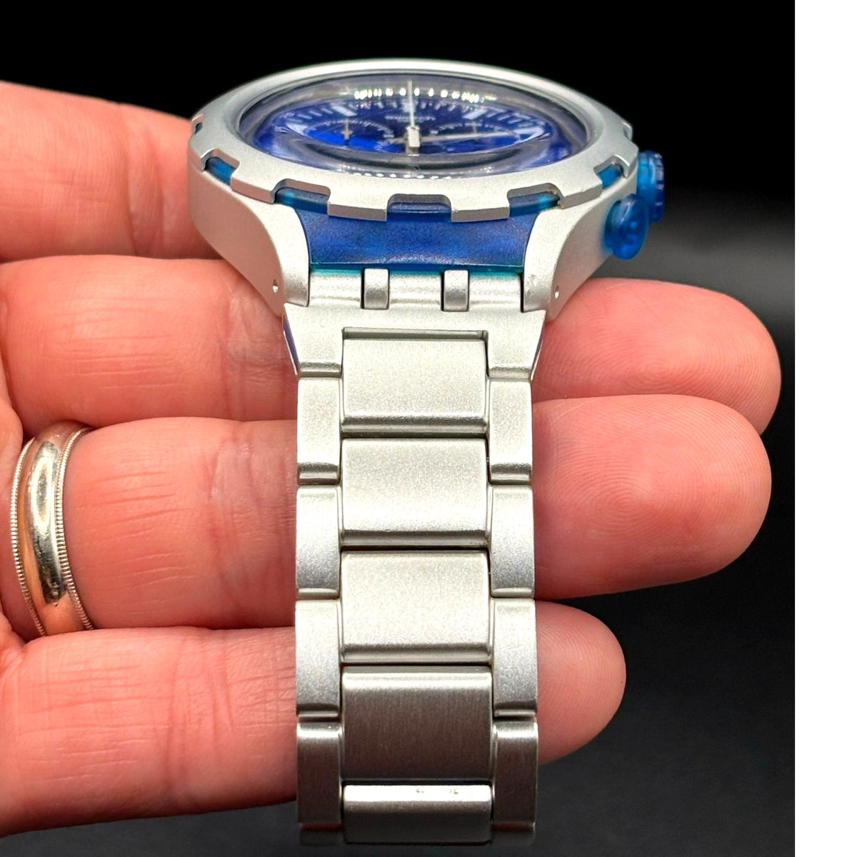 Swatch Irony X-Lite Endless Energy YYS4001AG 45mm Swiss Made Blue Chronograph