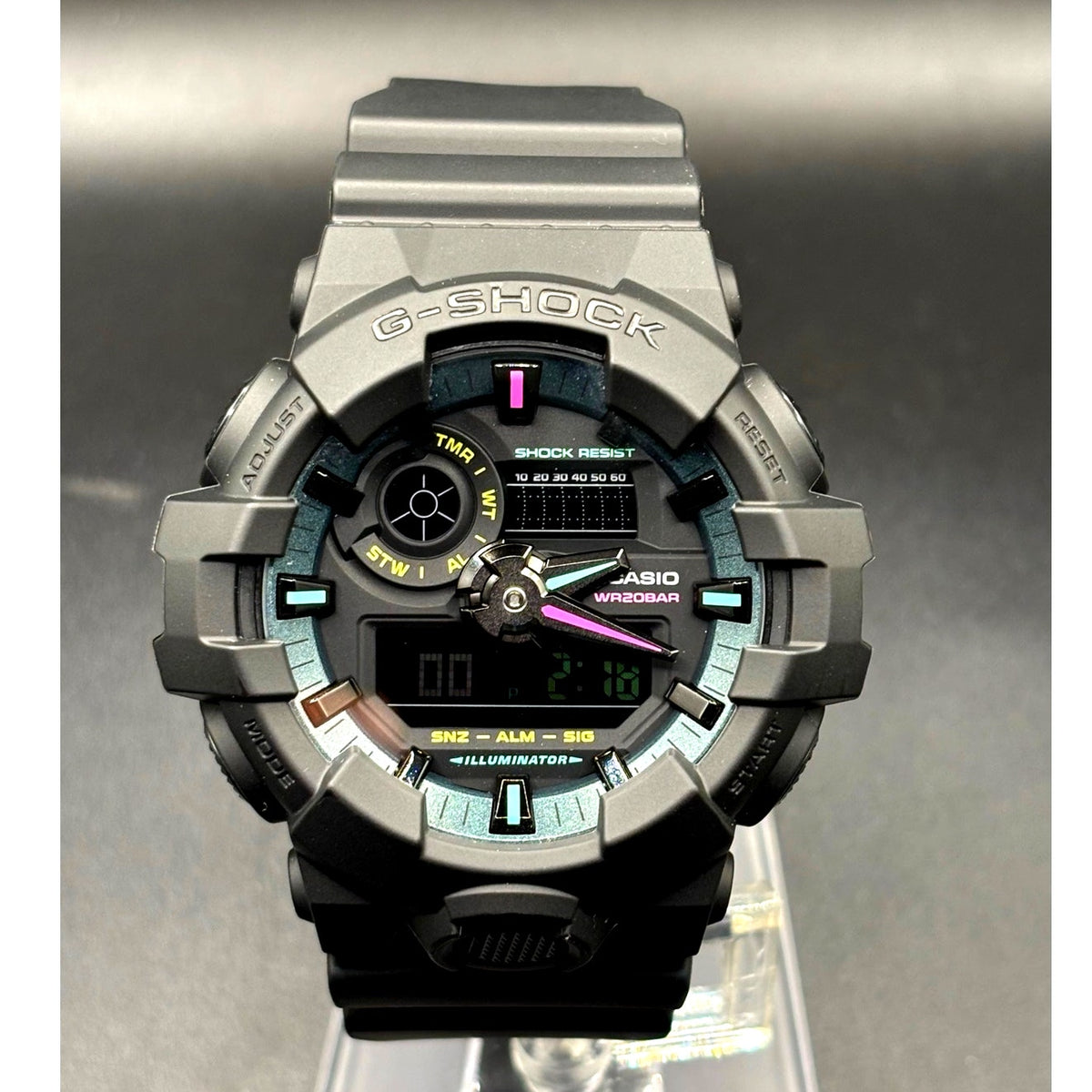 Casio G-Shock GA-700MF-1A Multi Fluorescent Black Analog Digital Men’s Watch NIB