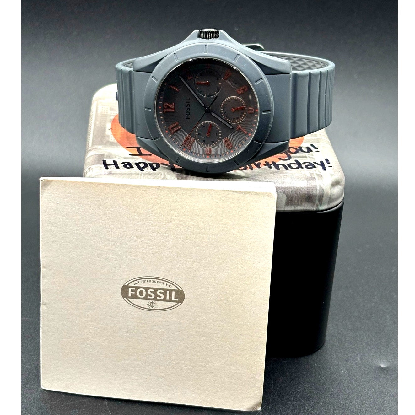 Fossil FS5221 Poptastic Sport Gray Dial Silicone Strap Multifunction Watch