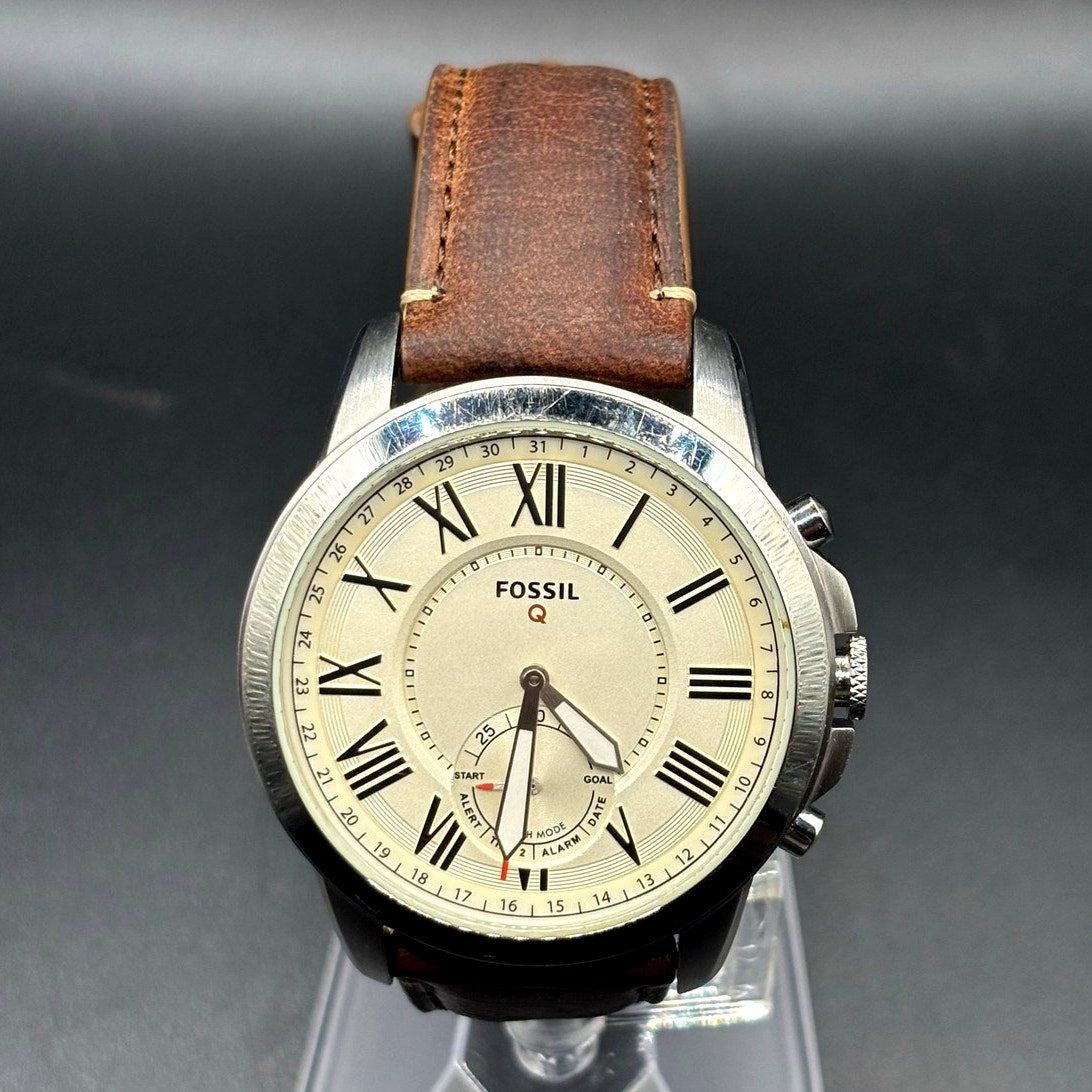 Fossil Q Grant FTW1118 Hybrid Smartwatch Brown Leather 44mm Men’s Watch