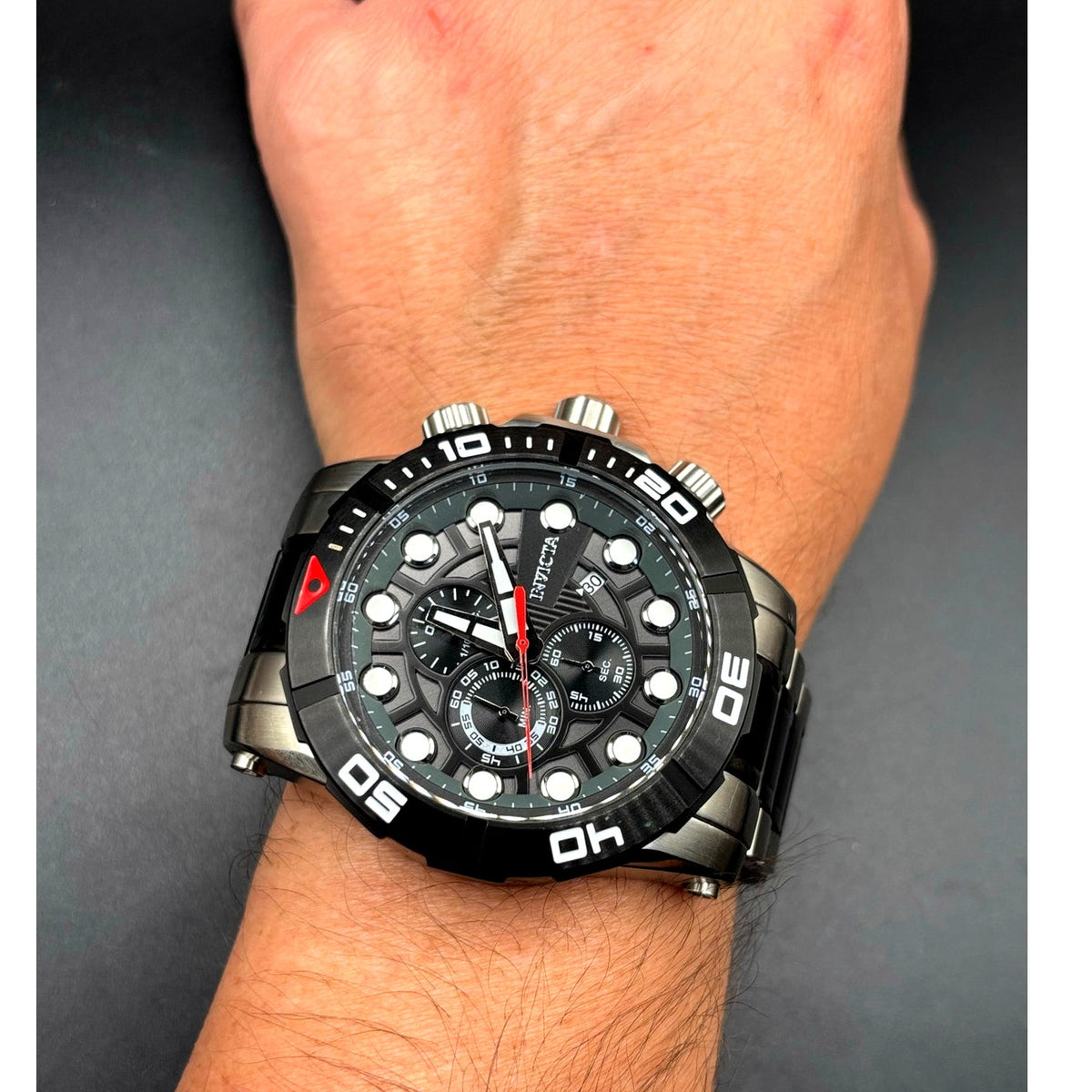 Invicta Sea Hunter 28263 Chronograph Black Steel 54mm Men’s Quartz Watch