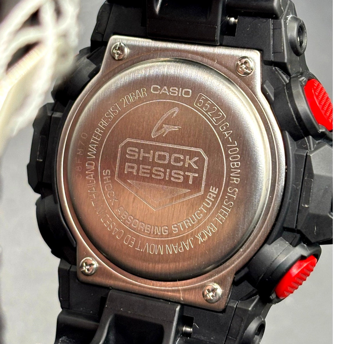 Casio G-Shock GA700BNR-1A Ignite Red Blackout 200M Men's Watch NWT