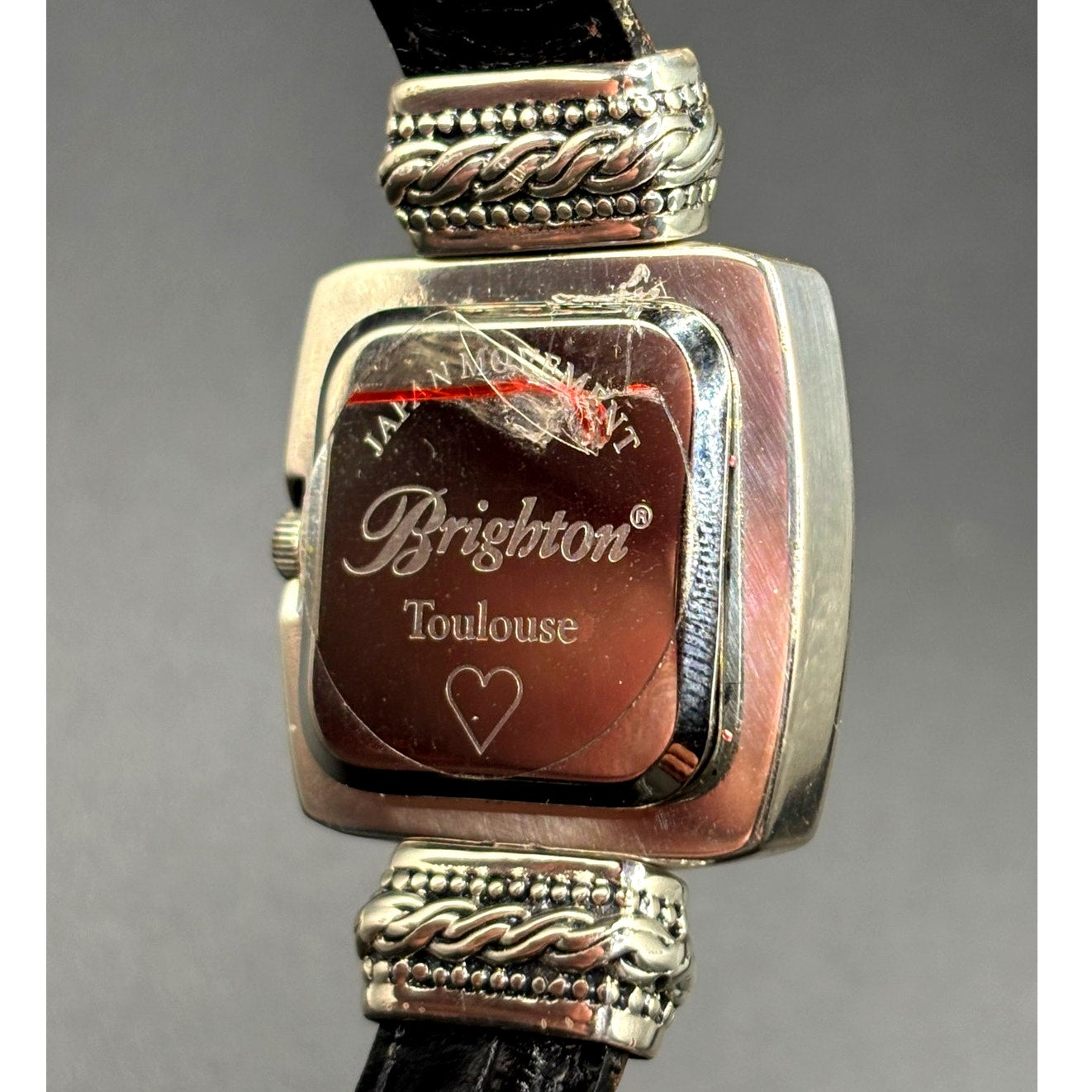 Brighton Toulouse W3130 Womens Reversible Brown Black Leather Strap Watch NIBWT