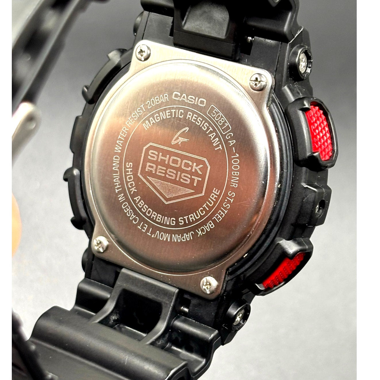 Casio G-Shock GA100BNR-1A Black Red Analog Digital Men's Watch
