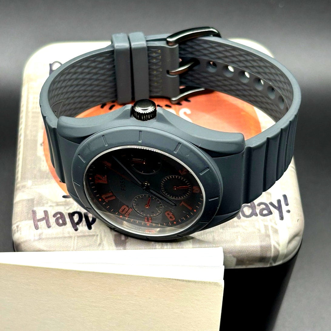 Fossil FS5221 Poptastic Sport Gray Dial Silicone Strap Multifunction Watch