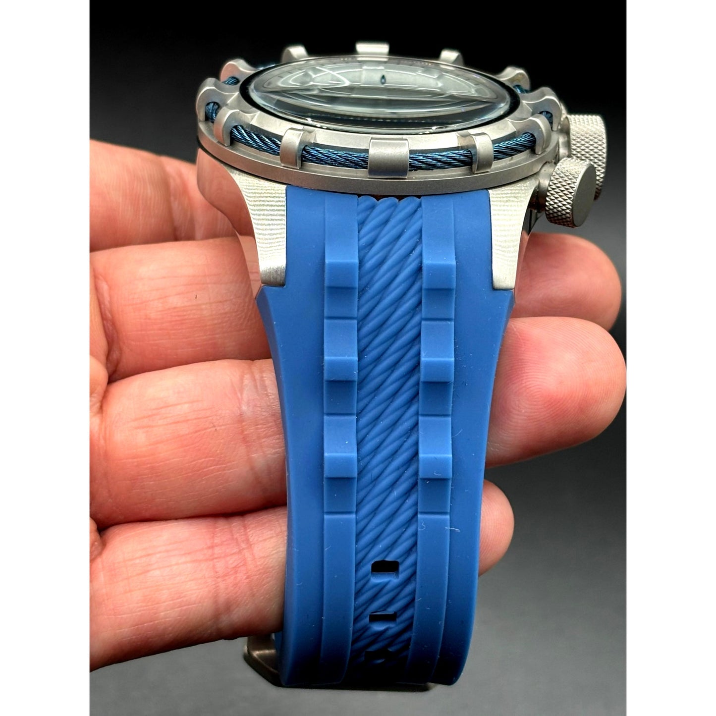 Invicta Bolt 22152 Chronograph 50mm Silver Blue Men’s Silicone Strap Watch