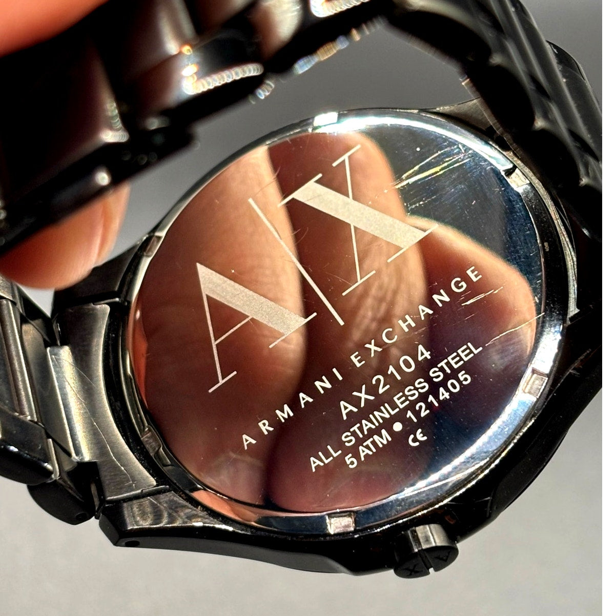 Armani Exchange AX2104 Hampton Black Ion Plated Men's Watch Date 46mm