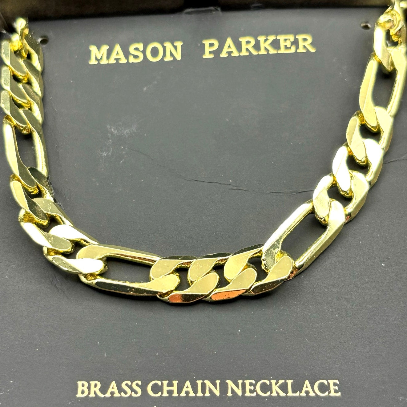 Mason Parker Men’s Gold Plated Brass Curb Link Chain Necklace NIB