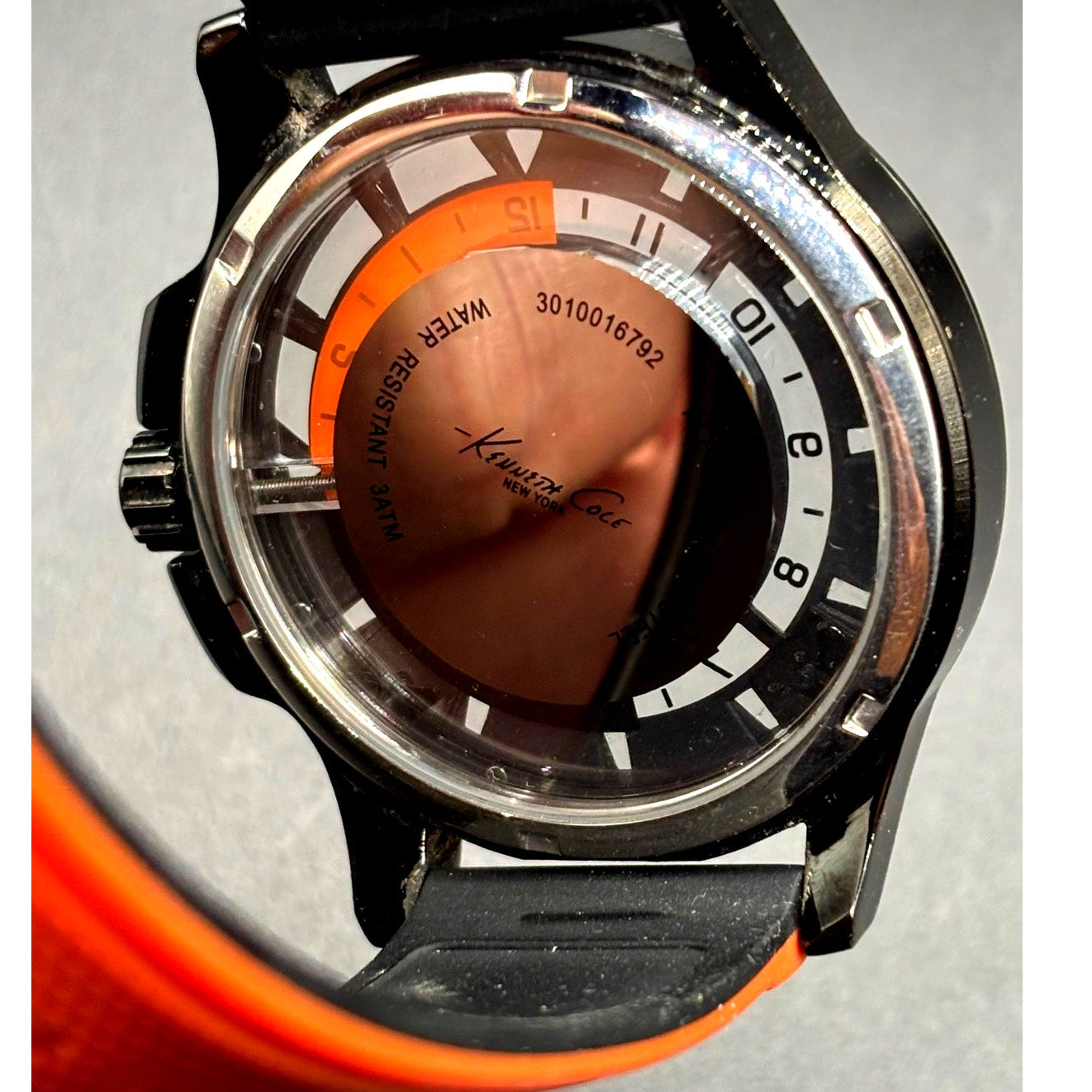 Kenneth Cole New York Transparency Dial Orange Silicone 45mm Men’s Watch