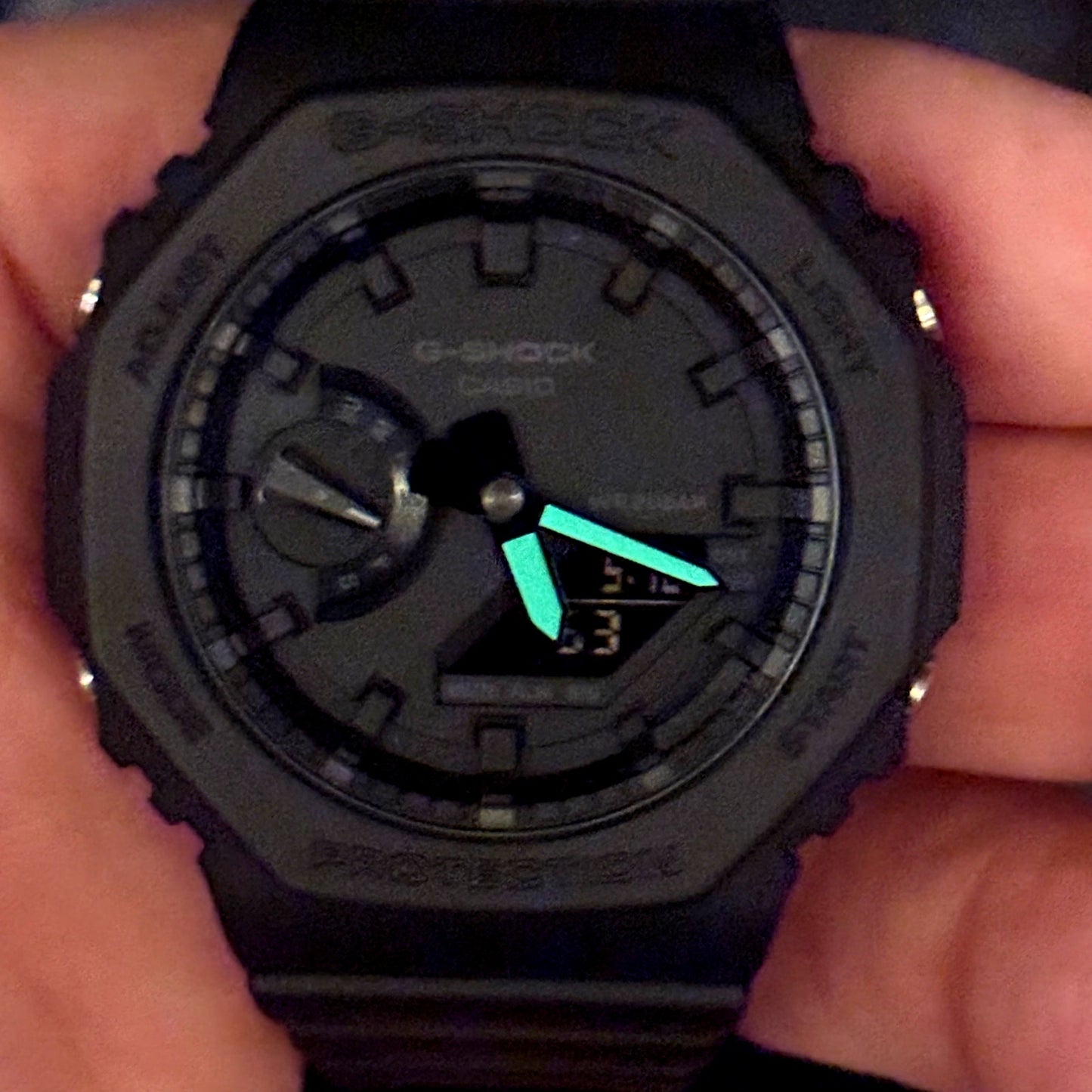 Casio G-Shock GA-2100-1A1 Monochrome Black Carbon Core Guard CasiOak Watch NIB