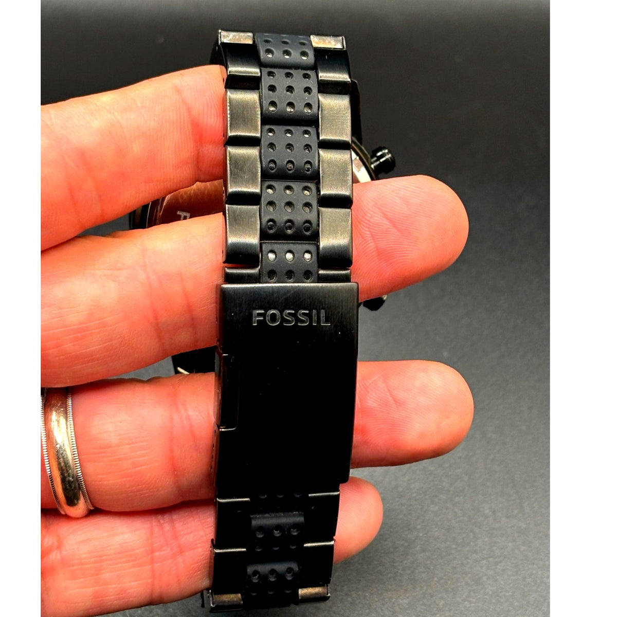Fossil Dean FS4902 Black Chronograph Steel Silicone Men’s Watch 45mm