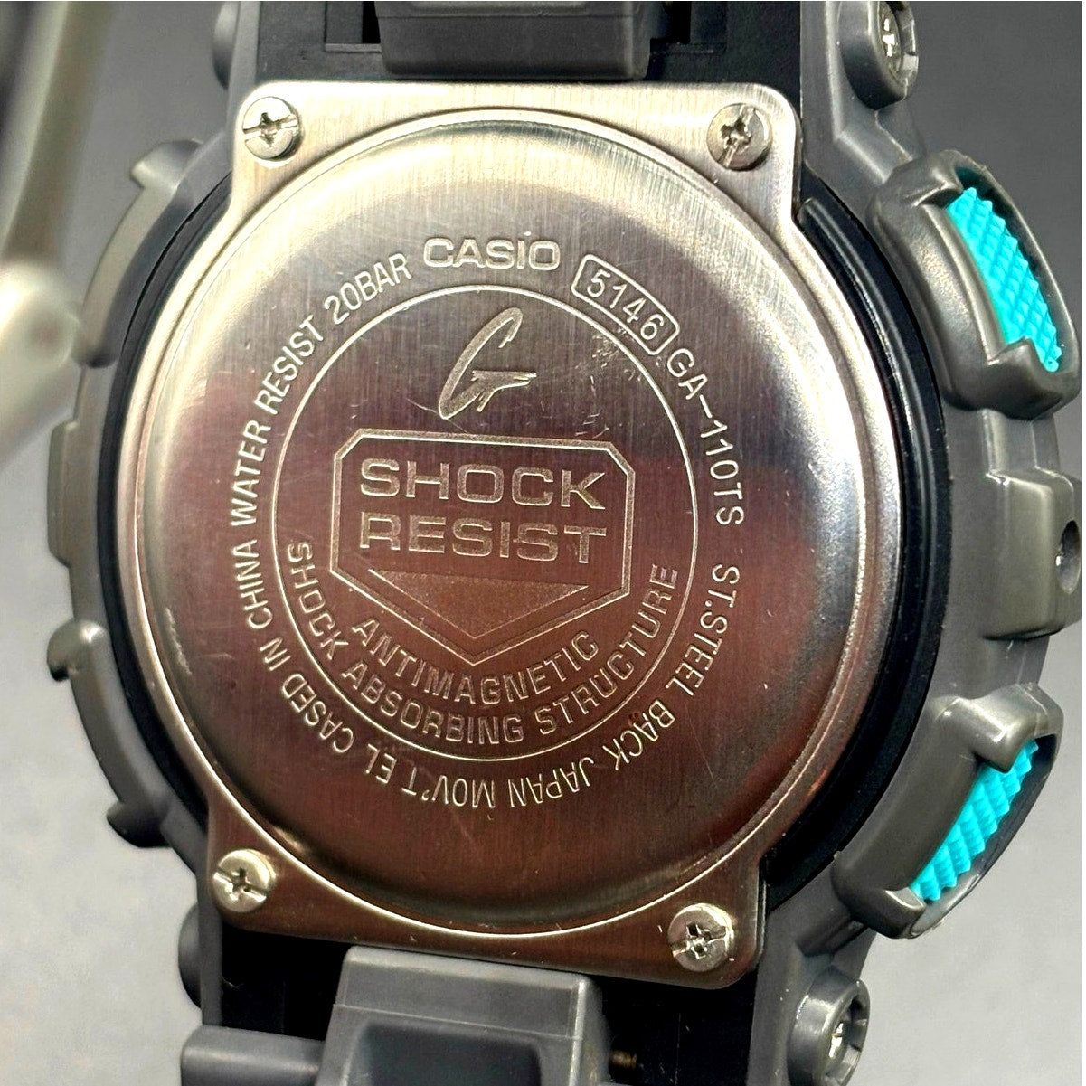 Casio G-Shock GA-110TS-8A2 Gray Teal Analog Digital Men's 51mm Watch