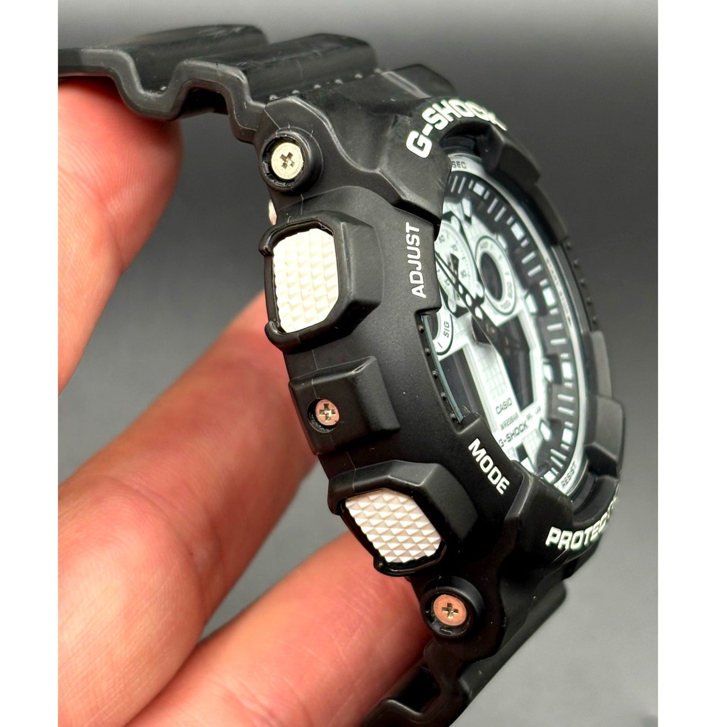 Casio G-Shock GA-100BW-1A Analog Digital Black White Men’s Watch 51mm