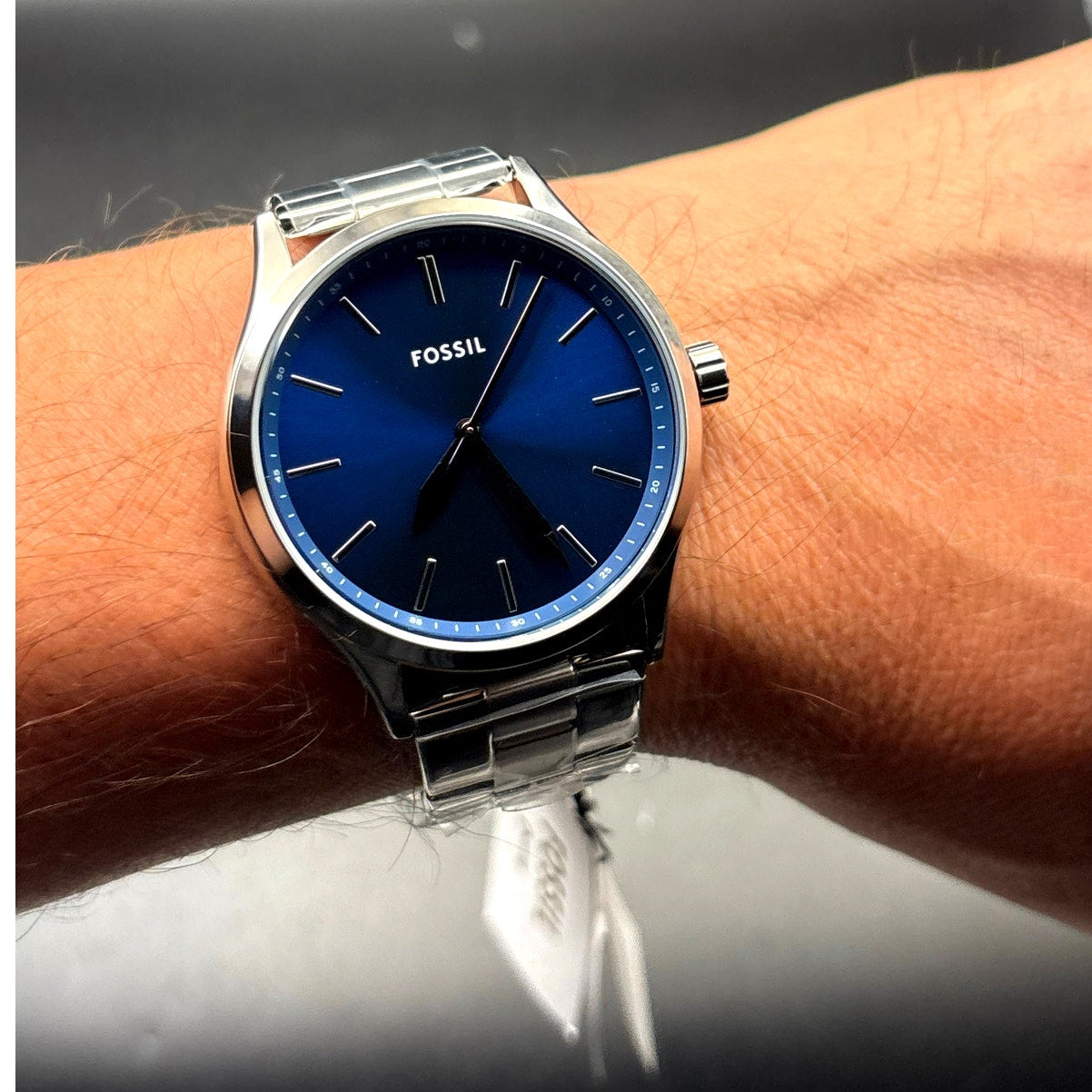 Fossil BQ2860 Fenmore Three-Hand Blue Dial Stainless Steel Men’s Watch NIBWT