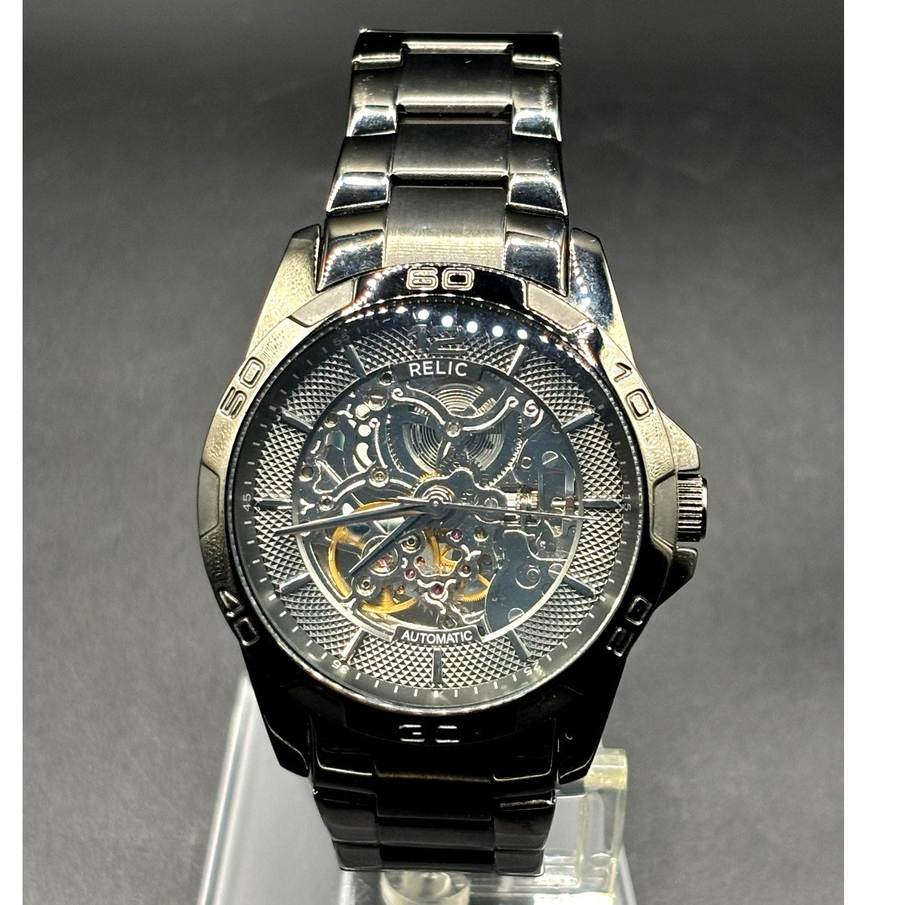 Relic by Fossil Brennan ZR11853 Automatic Skeleton Gunmetal Men’s Watch