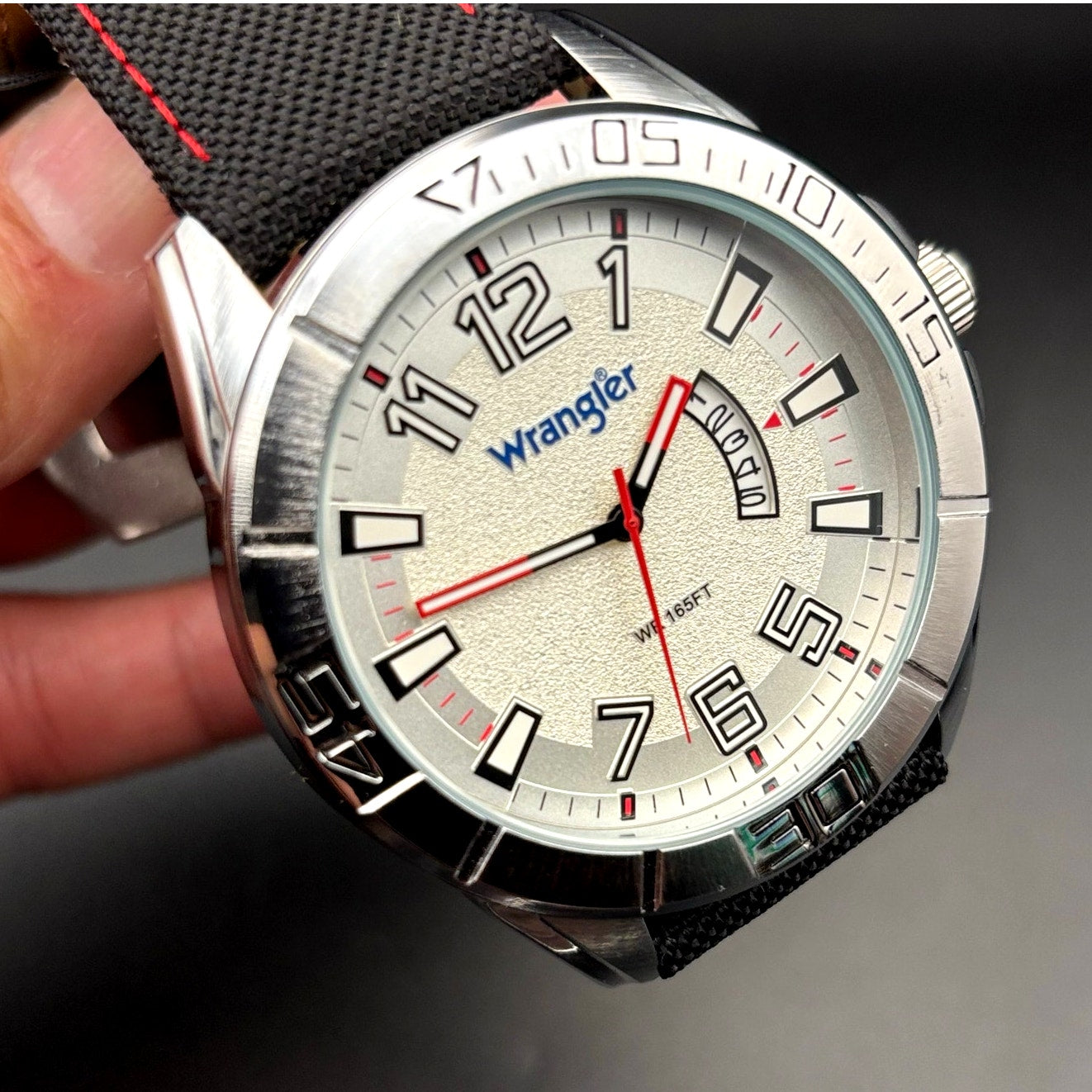 Wrangler WRW4801-7B1 Men’s Western Collection Watch Cream Dial Nylon Strap NIBWT