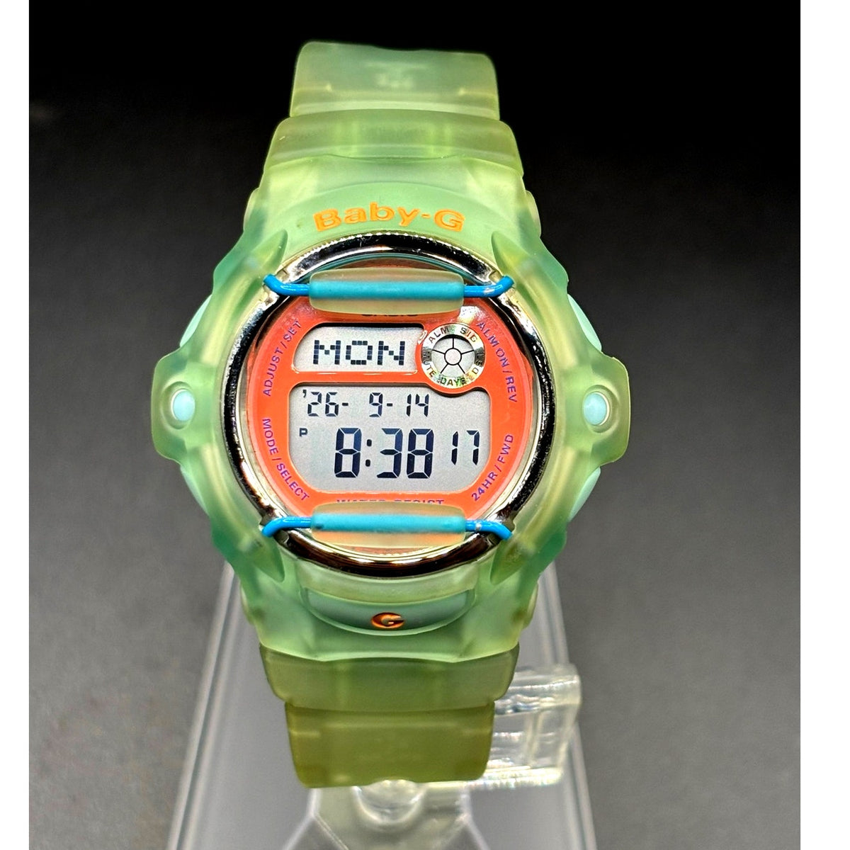 Casio Baby-G BG-169R Lime Green Translucent Digital Data Bank 200M Womens Watch
