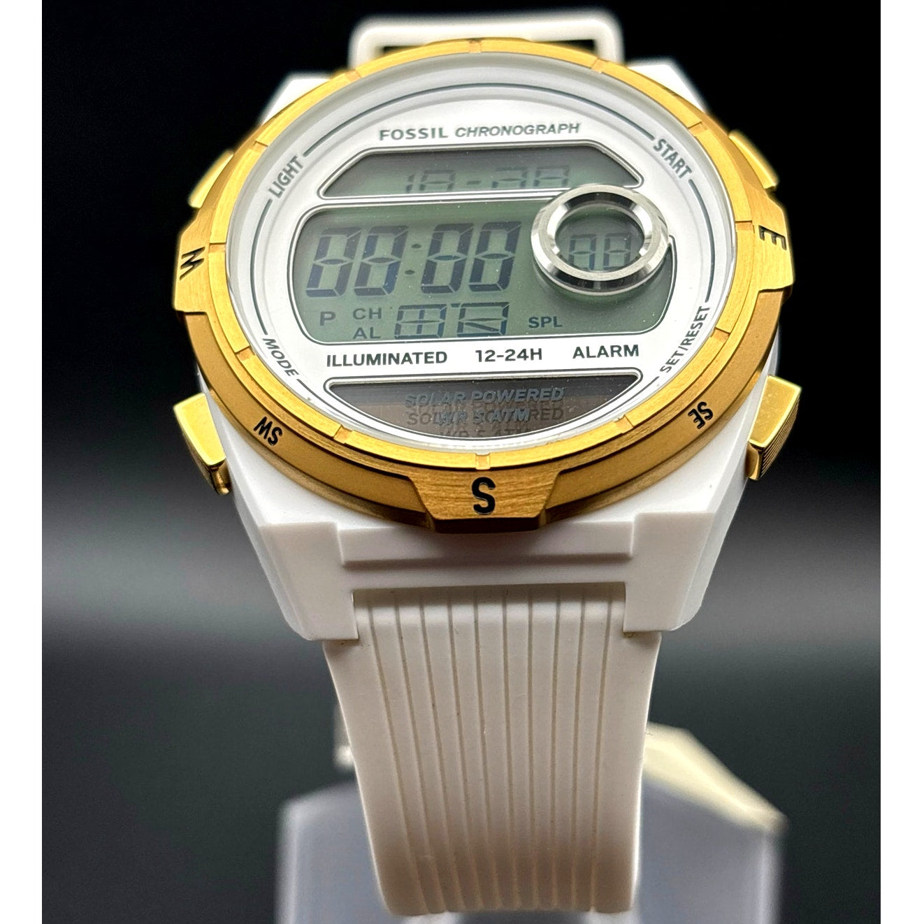 Fossil Everett ES5195 Unisex Solar Powered Digital White Silicone Watch NIBWT
