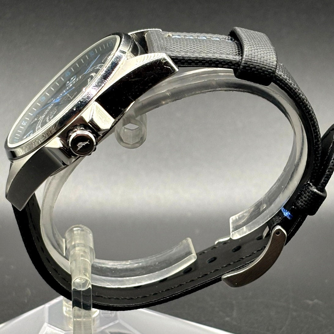 Tommy Bahama Relax RLX1107 Blue Black Dial Carbon Fiber Strap 43mm  Men's Watch