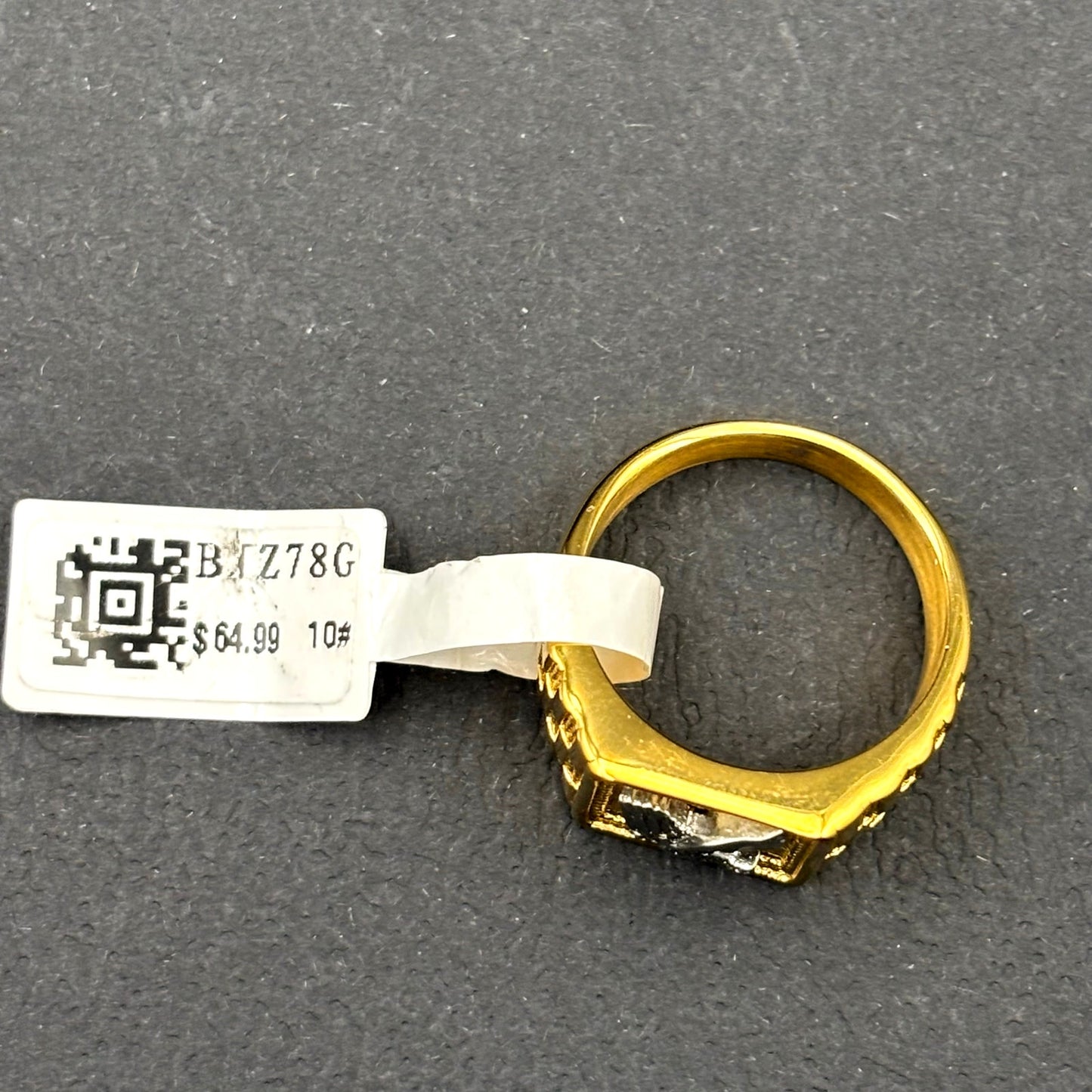 Blackjack BJZ78G Men’s Gold Stainless Steel Eagle Ring SZ # 10 NWT