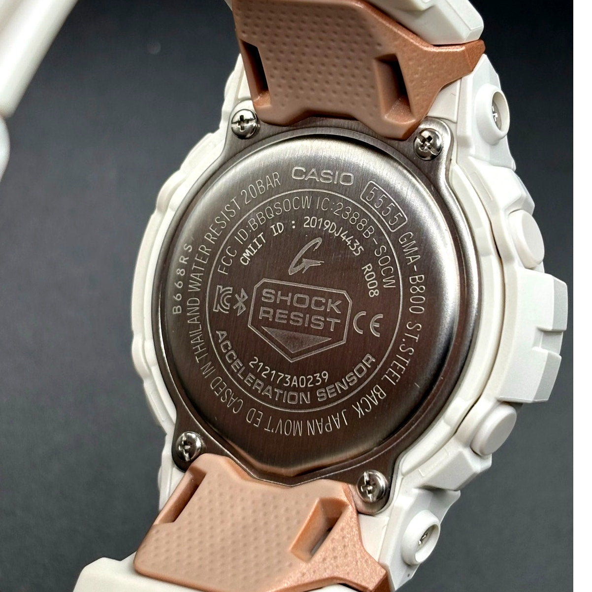 Casio G-Shock GMA-B800-7A Step Tracker Bluetooth White Rose Gold Women's Watch