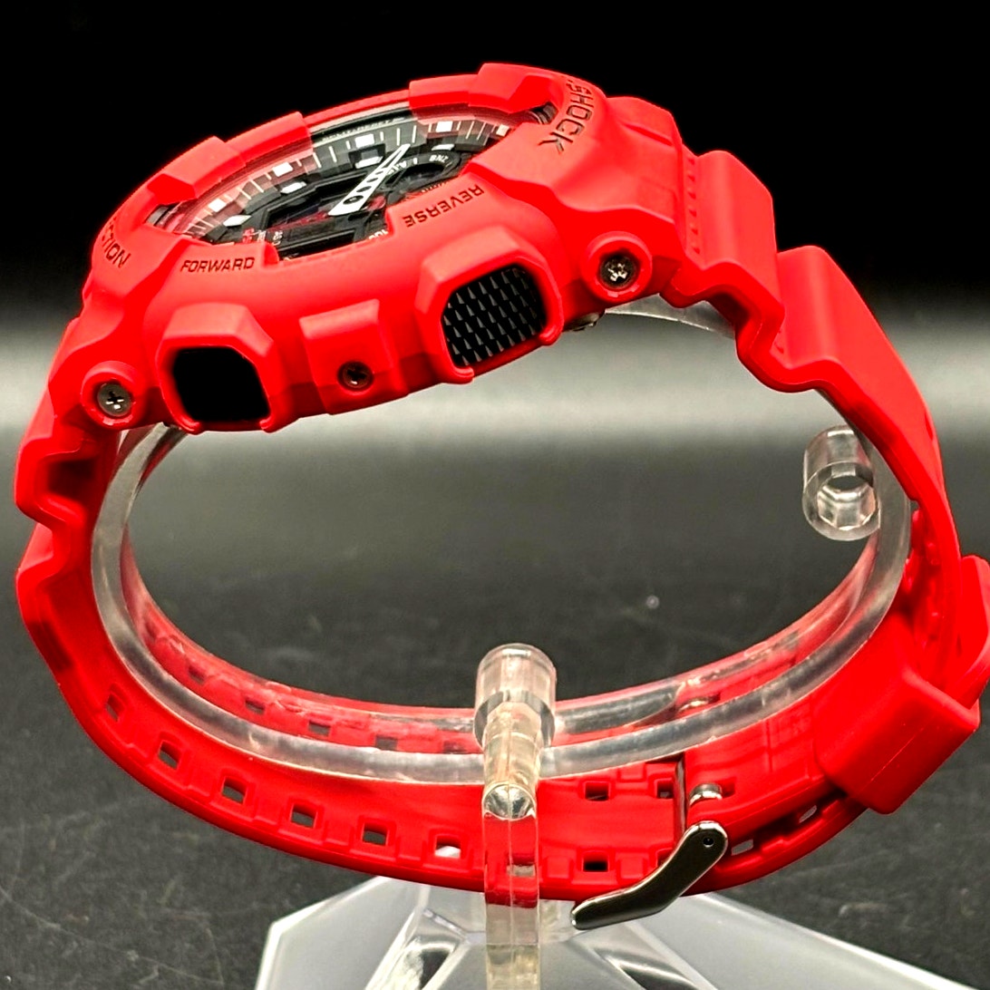 Casio G-Shock GA100B-4A Bright Red Analog Digital Men’s Sport Watch 200M