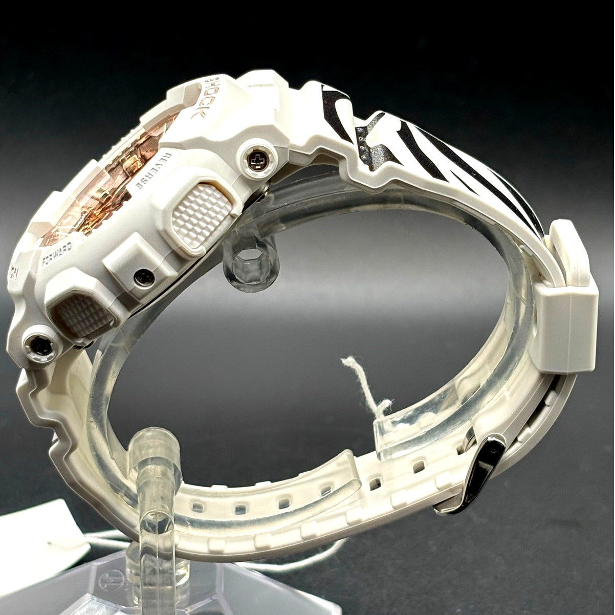 Casio G-Shock GMA-S120MF-7A2 White Rose Gold Zebra Strap NIBWT