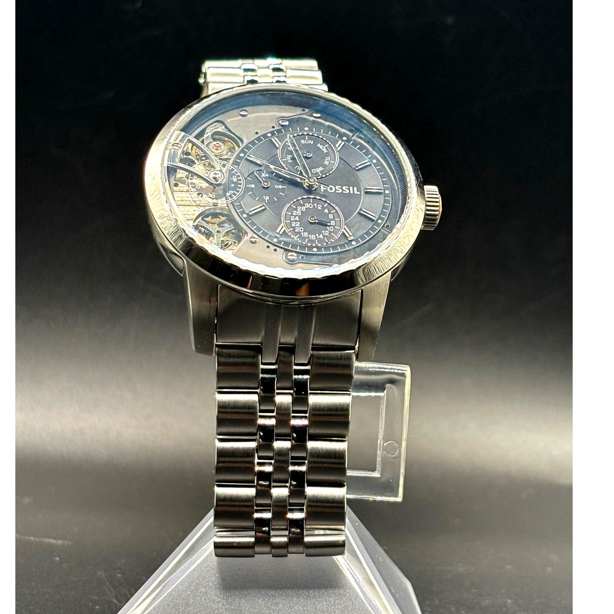 Fossil ME1135 Townsman Twist Men's Watch 44mm Black Dial Stainless Steel Watch