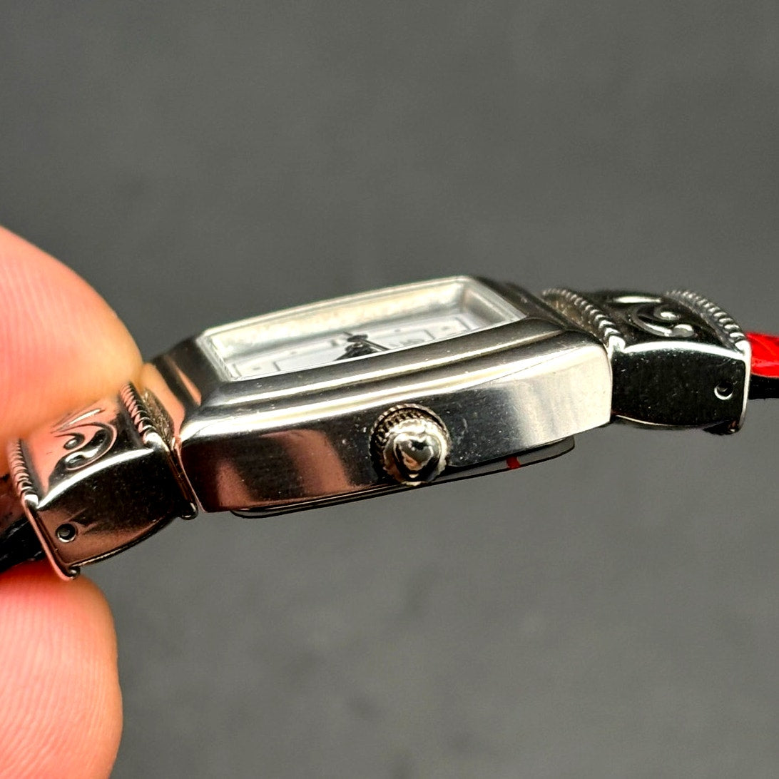 Brighton Waterford W10017 Womens Reversible Red Black Leather Strap Watch NIBWT