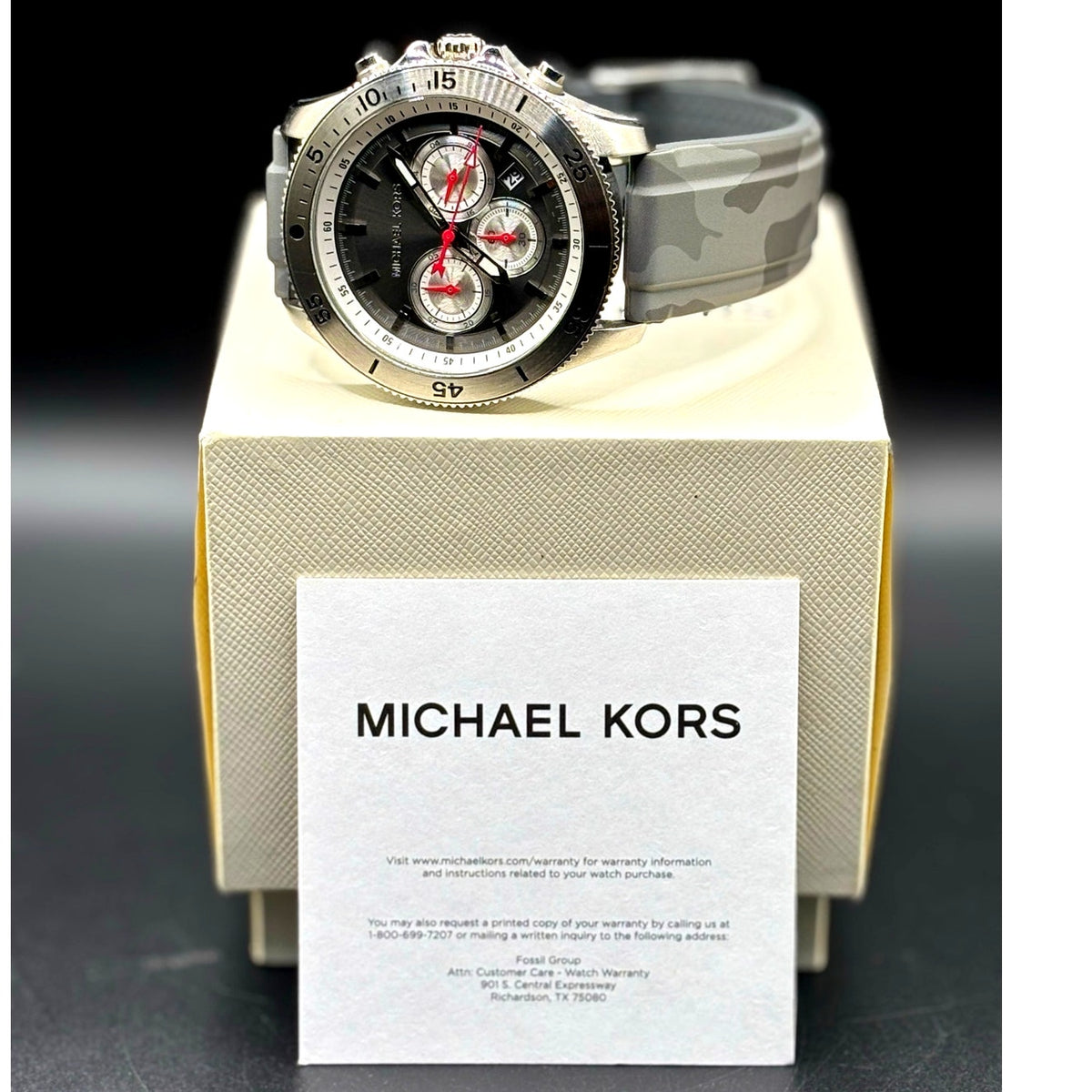 Michael Kors Cortlandt MK8710 Chronograph Gray Camo Men’s Watch 45mm