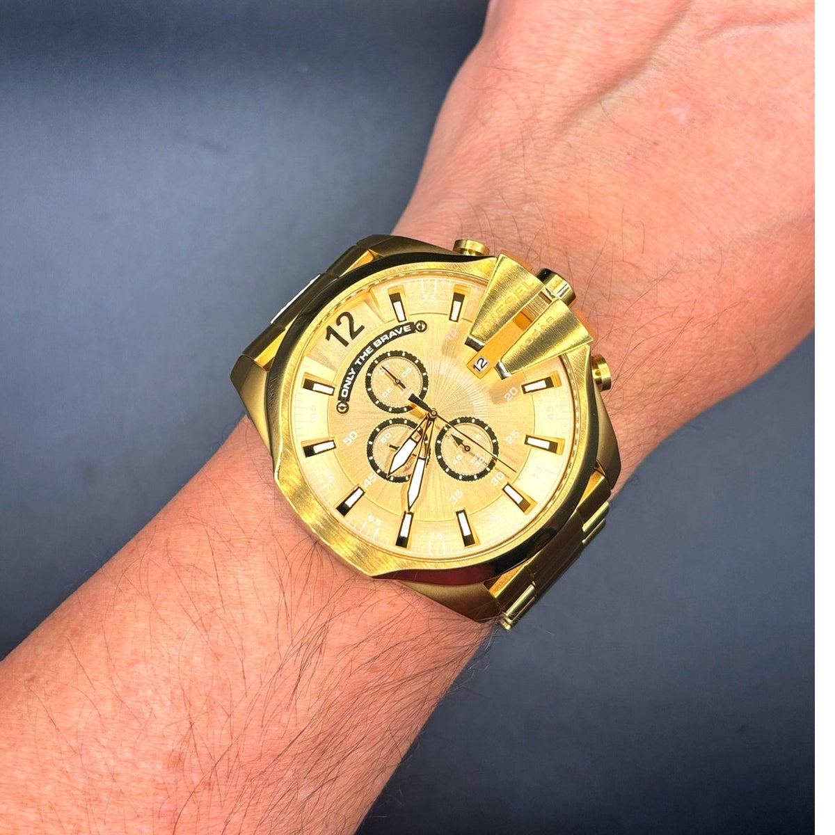 Diesel Mega Chief DZ4360 Gold Tone 51mm Chronograph Men’s Watch