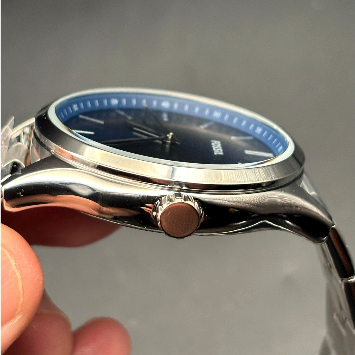 Fossil BQ2860 Fenmore Three-Hand Blue Dial Stainless Steel Men’s Watch NIBWT