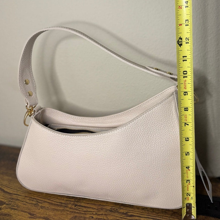 Anna Paola LIA Handbag – Latte Italian Leather, Top Handle + Crossbody, NWT