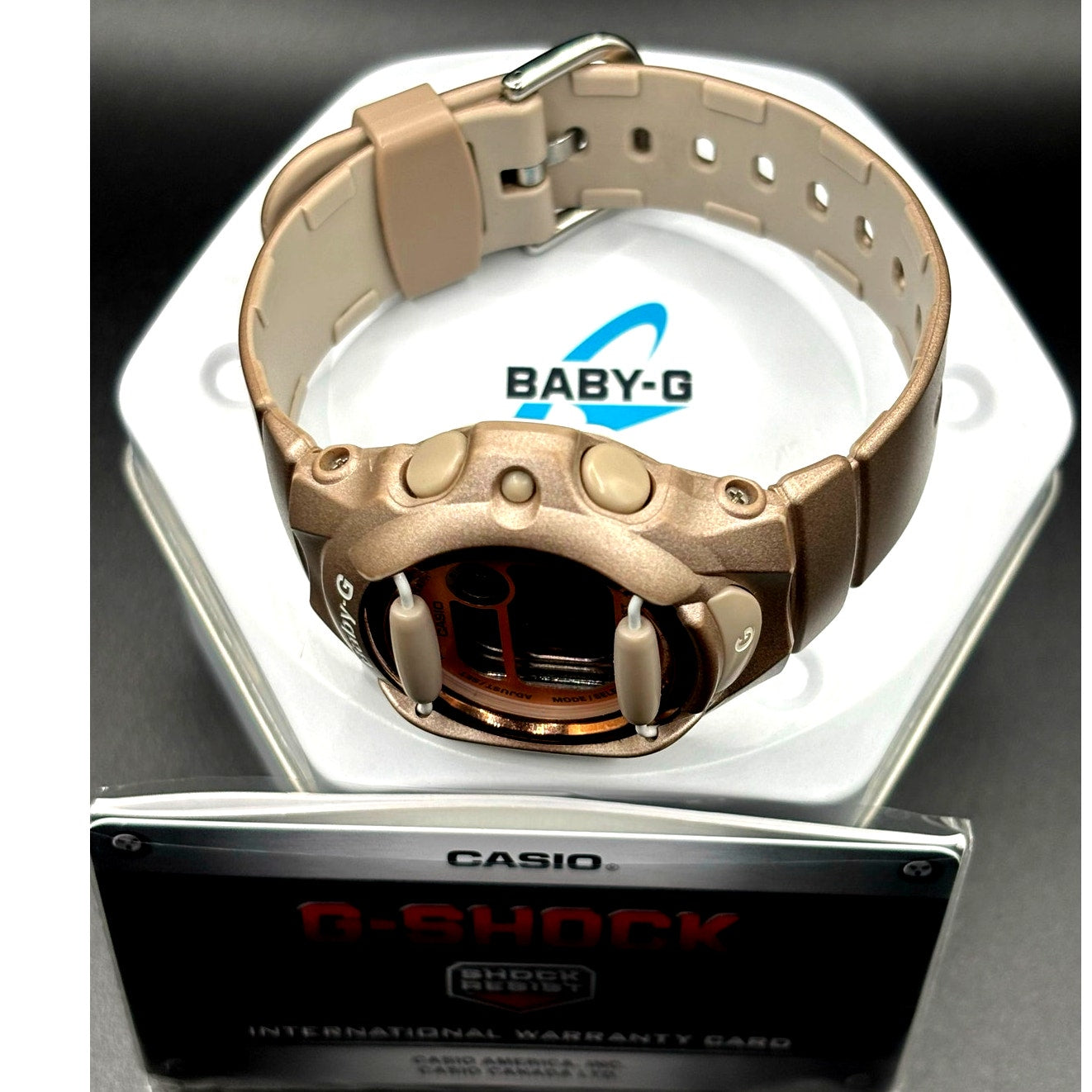 Casio Baby-G BG169G-4 Bronze Rose Gold Digital Women's Watch NIB Discontinued