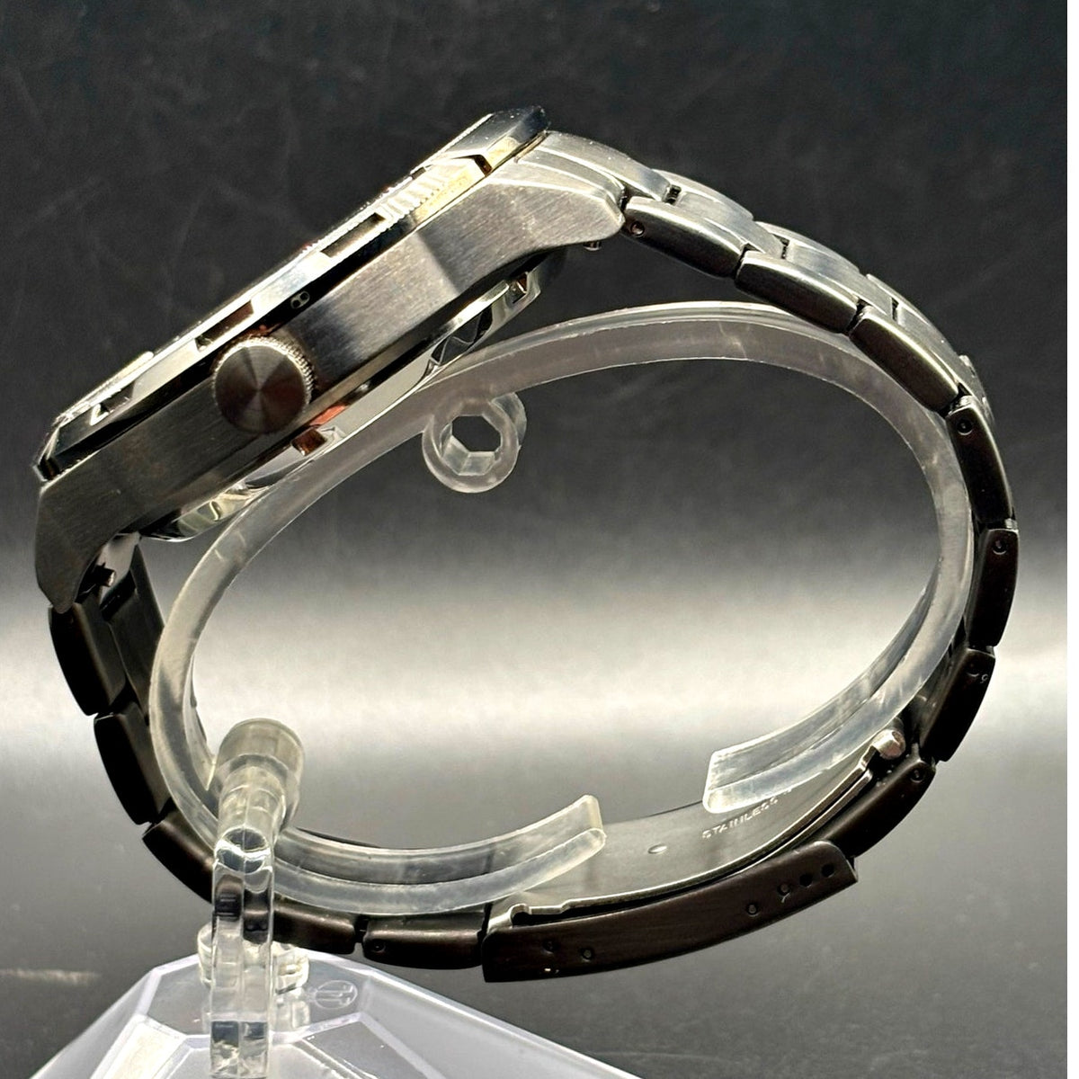 Fossil Bronson Twist ME1171 Semi Skeleton Smoke Stainless Steel 50mm Watch