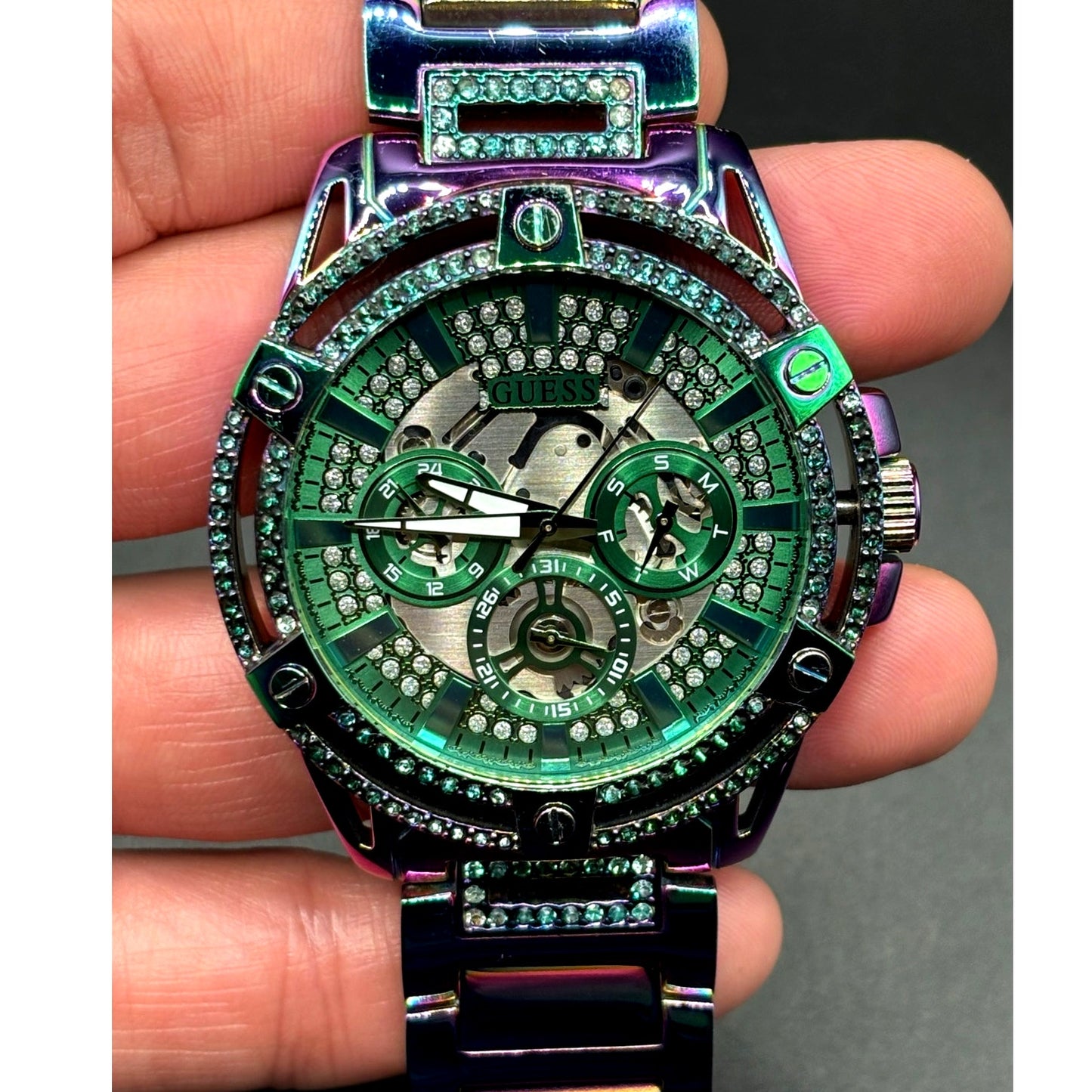 GUESS GW0497G3 Men's Iridescent Multifunction 48mm Watch