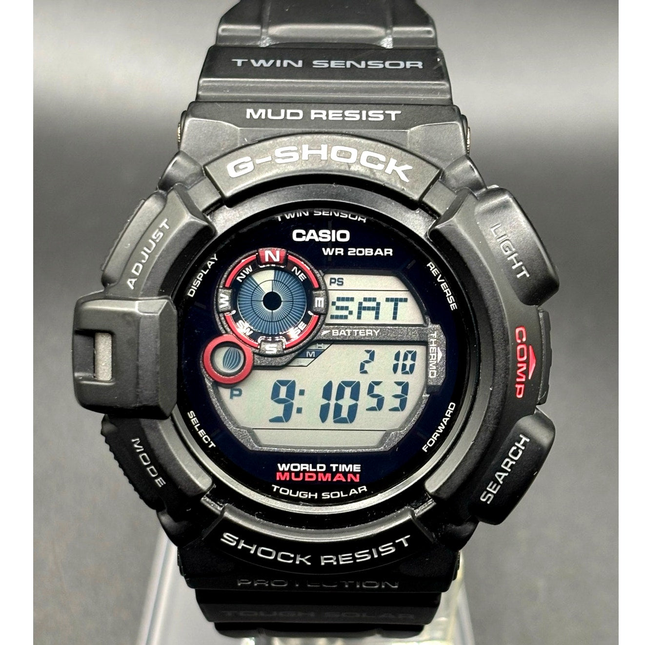 Casio G-Shock Mudman G9300-1 Tough Solar Twin Sensor Digital Men's Watch