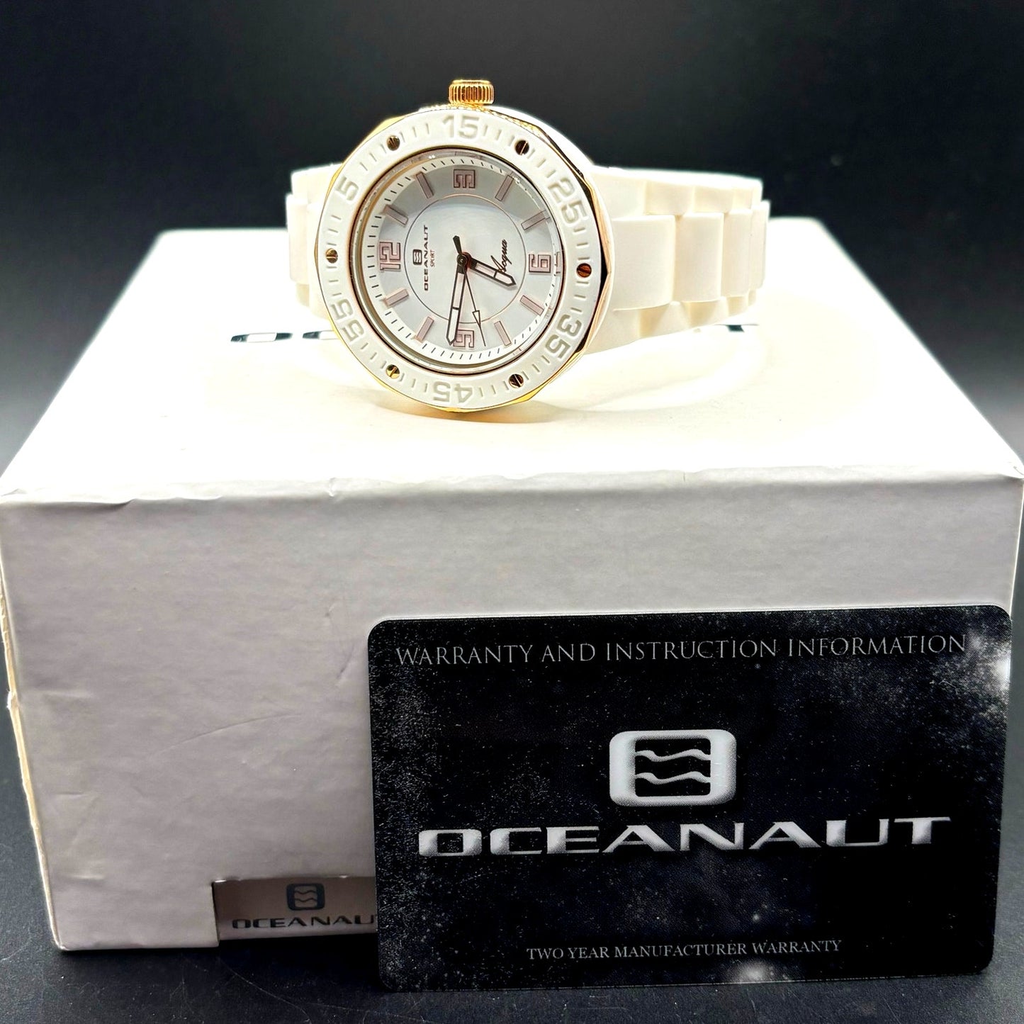 Oceanaut Acqua Sport OC0216 White Rose Gold 41mm Women's Watch NIB