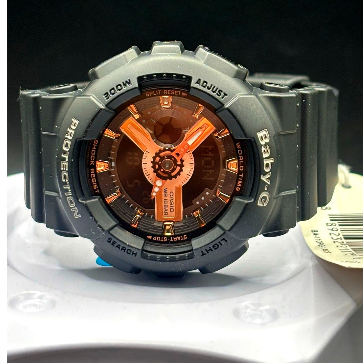 Casio Baby-G BA-110RG-1A Black Rose Gold Analog Digital Watch NIBWT 100M