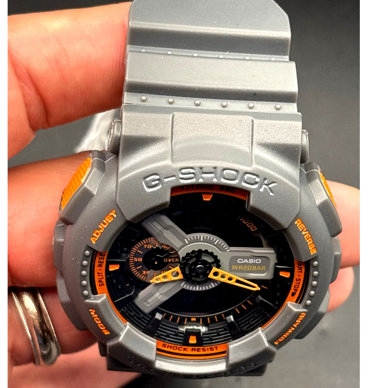 Casio Men's GA-110TS-1A4 G-Shock Analog-Digital Watch With Grey Resin Band NIBWT