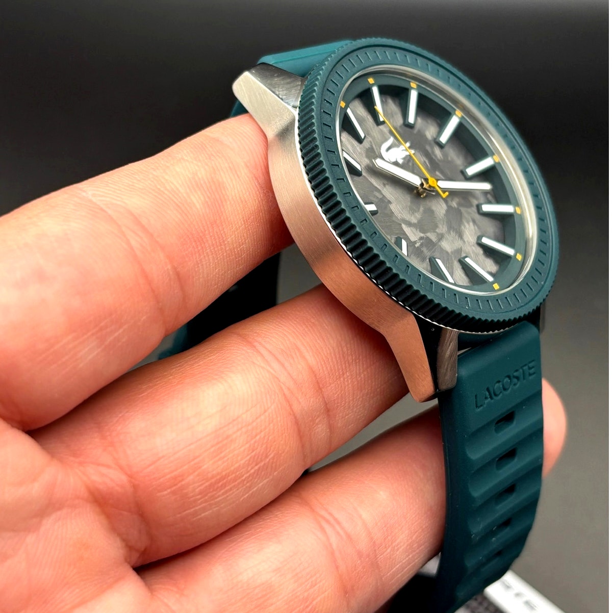 Lacoste Highkey 2011358 Men’s Green Silicone Strap Quartz Watch NIBWT