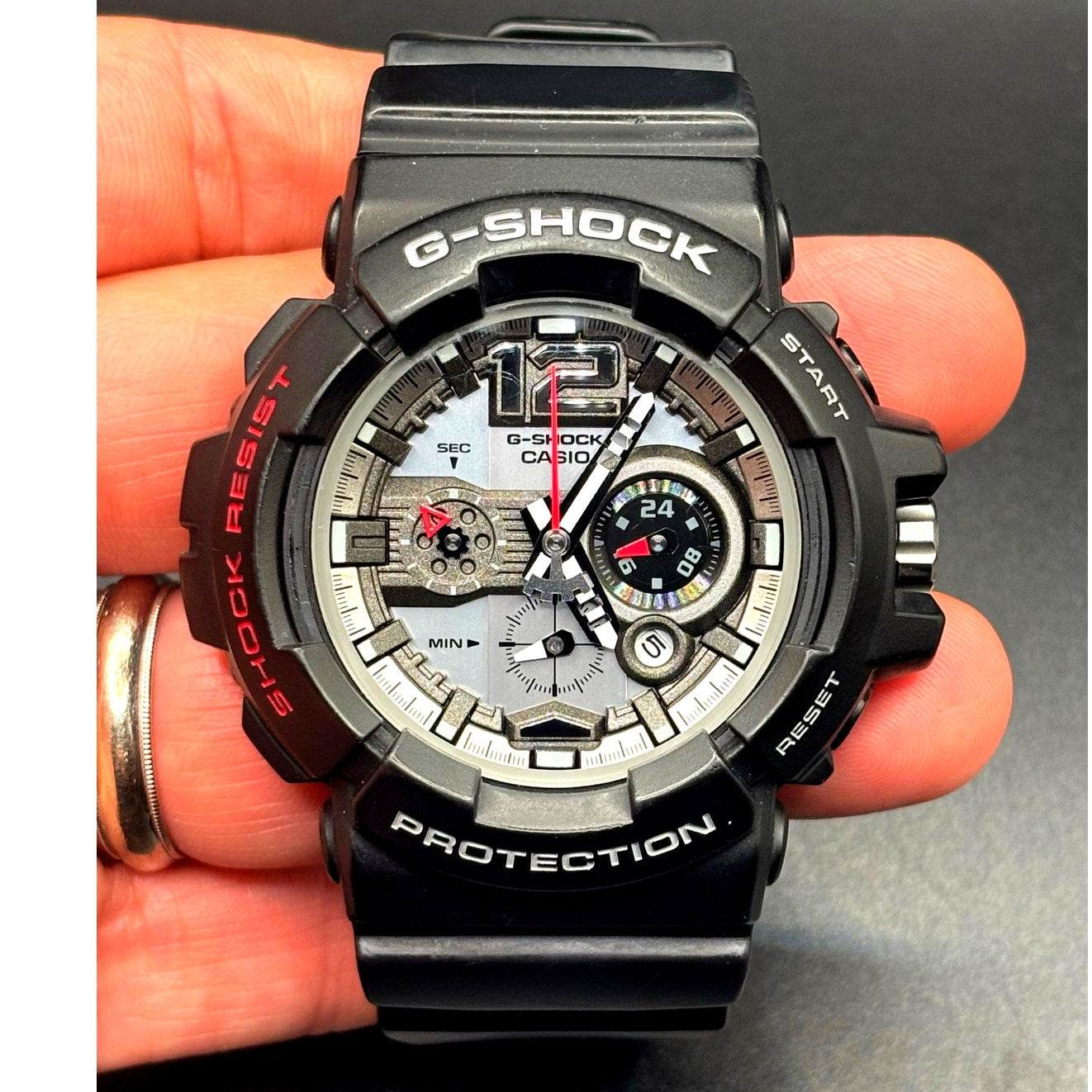Casio G-Shock GAC-110-1A Analog Chronograph Black Silver 200M Watch
