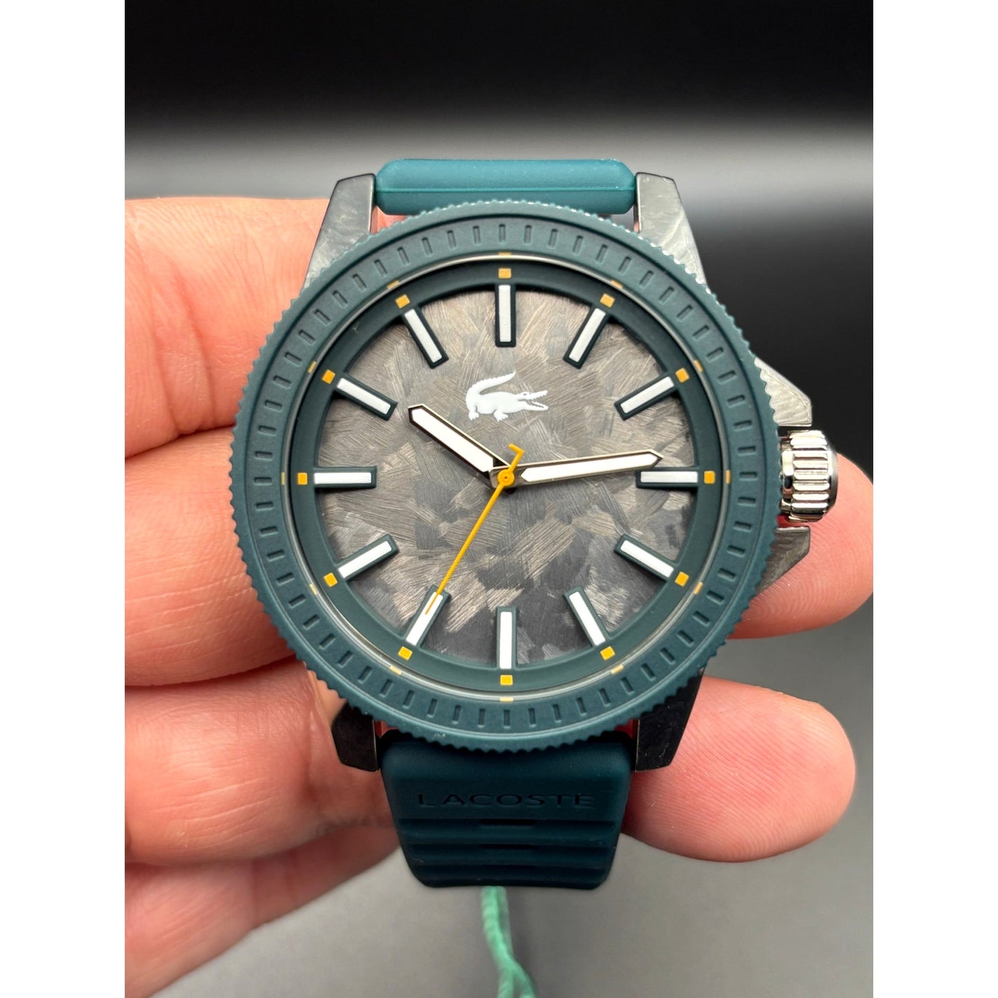 Lacoste Highkey 2011358 Men’s Green Silicone Strap Quartz Watch NIBWT