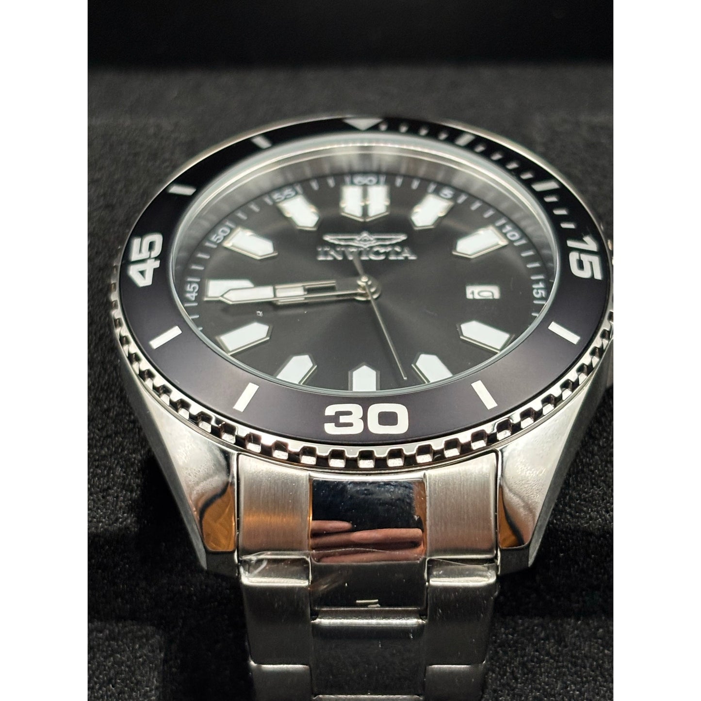 Invicta Pro Diver 46316 Mens 43mm Black Dial Stainless Steel Quartz 50m NIBWT