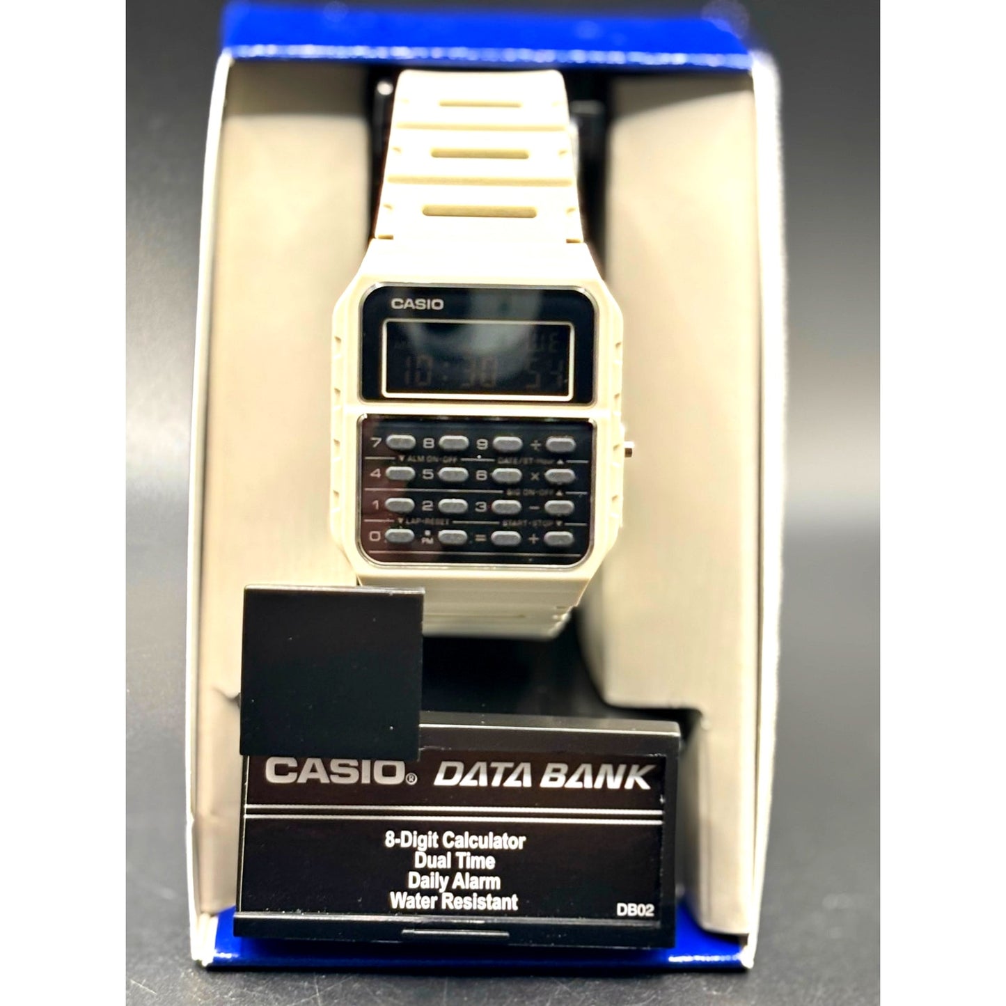 Casio CA53WF-8B Data Bank Retro Calculator Vintage White Resin Digital Watch