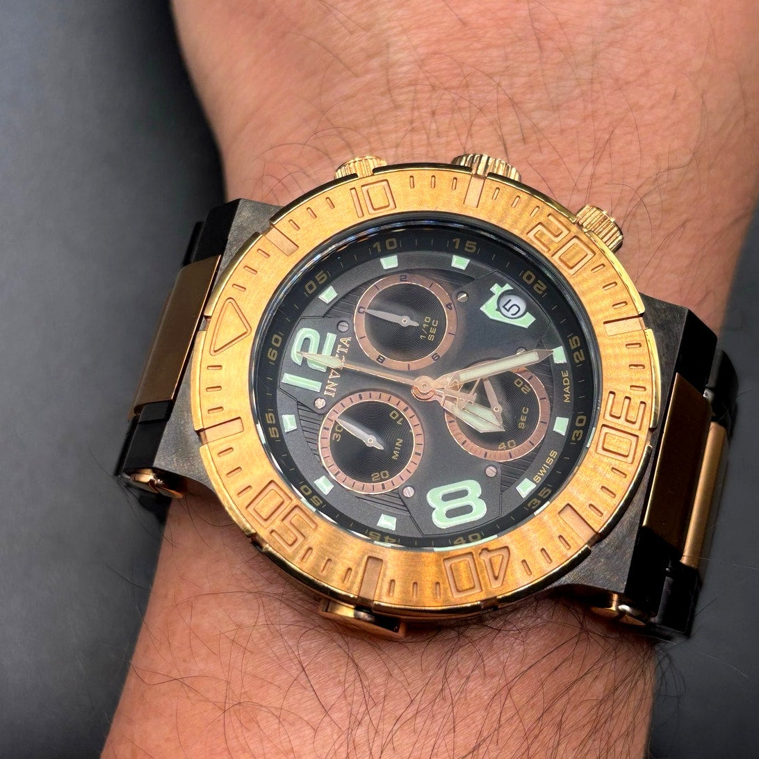 Invicta Reserve 6763 Swiss Made Chronograph 18K Rose Gold Plated Men's Watch